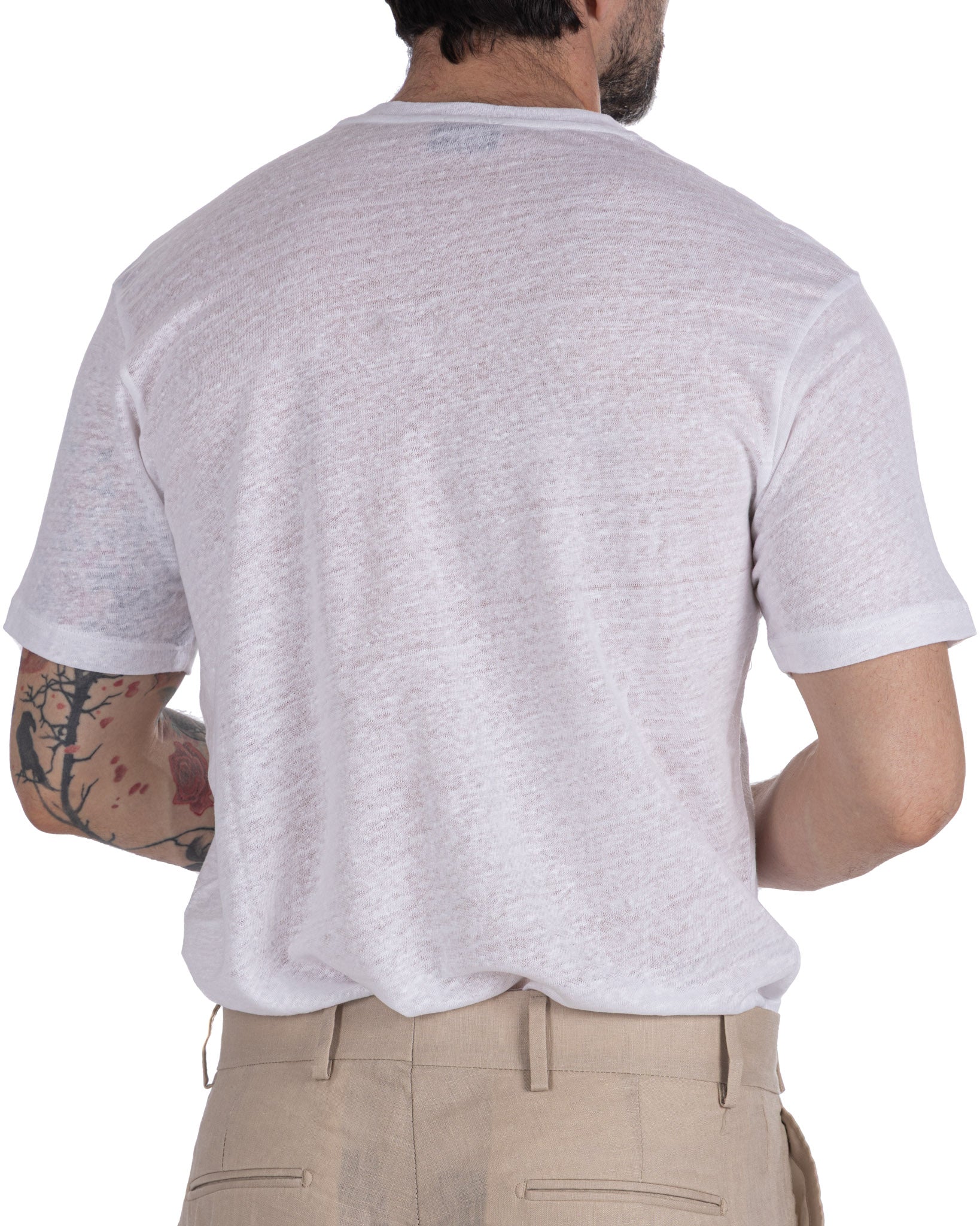 T-shirt Felix in puro lino bianca