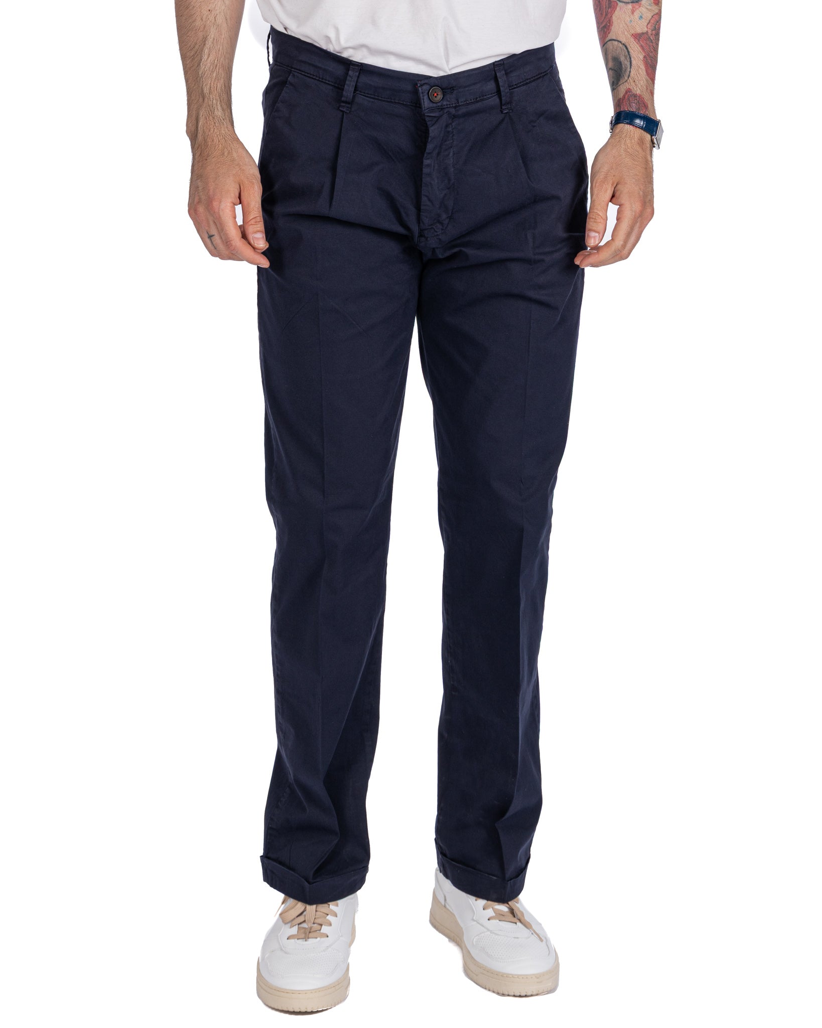 Seath - pantalón de algodón ancho azul