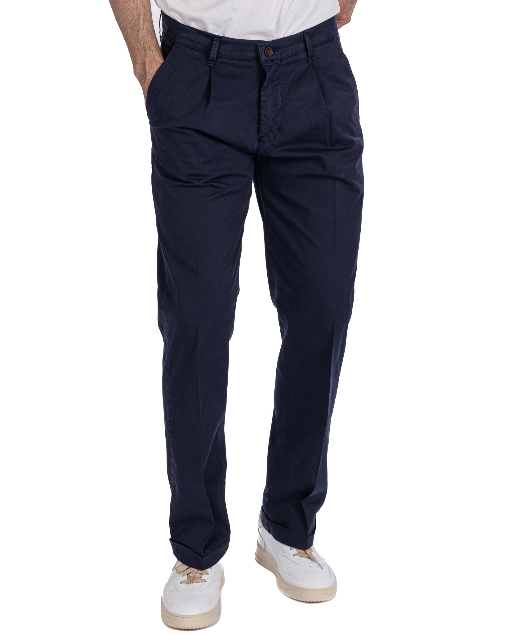 Seath - pantalón de algodón ancho azul