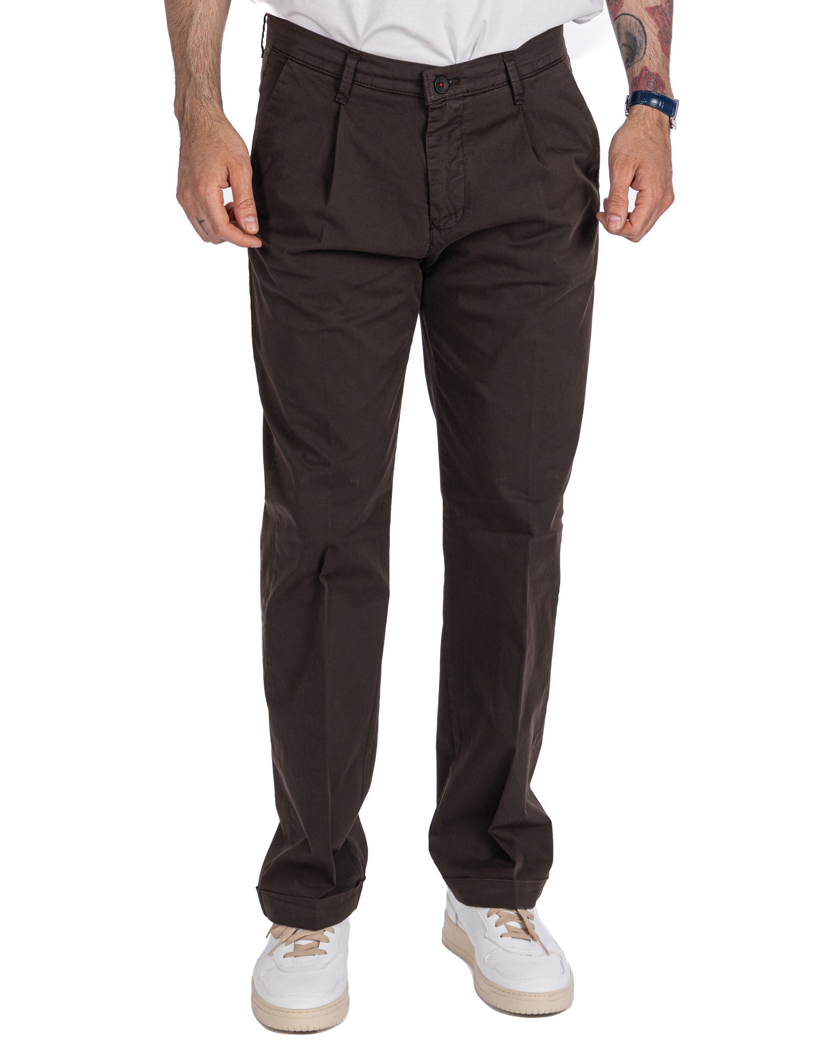 Seath - pantalón ancho de algodón marrón