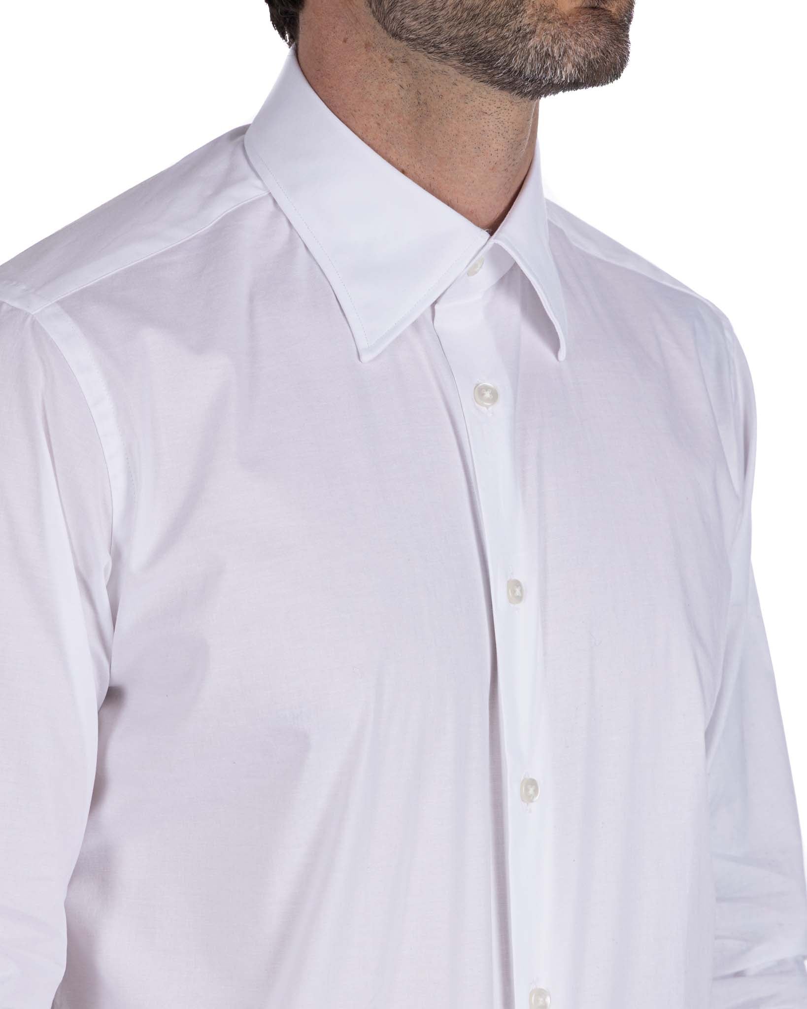 Camisa Heckler blanca en popelín de algodón