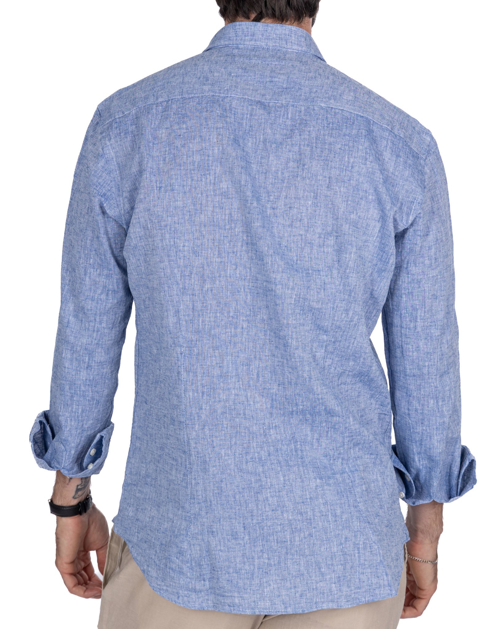 Rennes shirt in blue linen and cotton