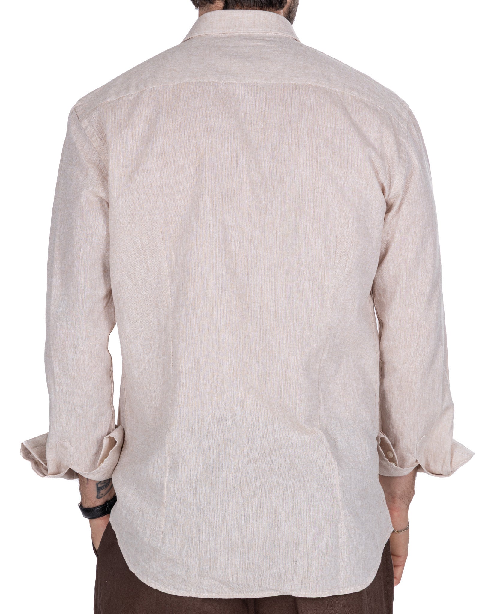 Rennes shirt in beige linen and cotton