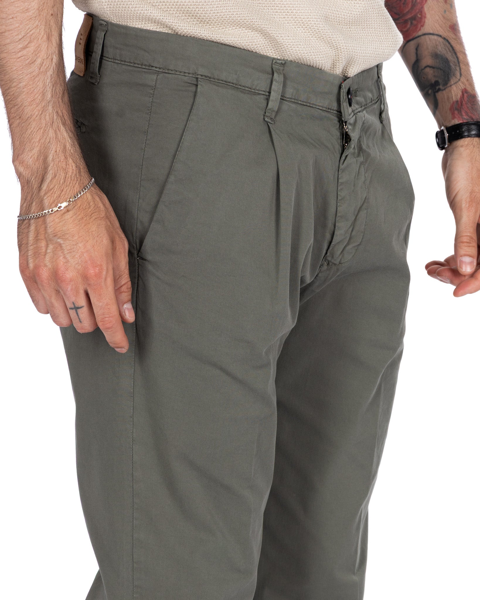 Seath - pantalone in cotone largo militare