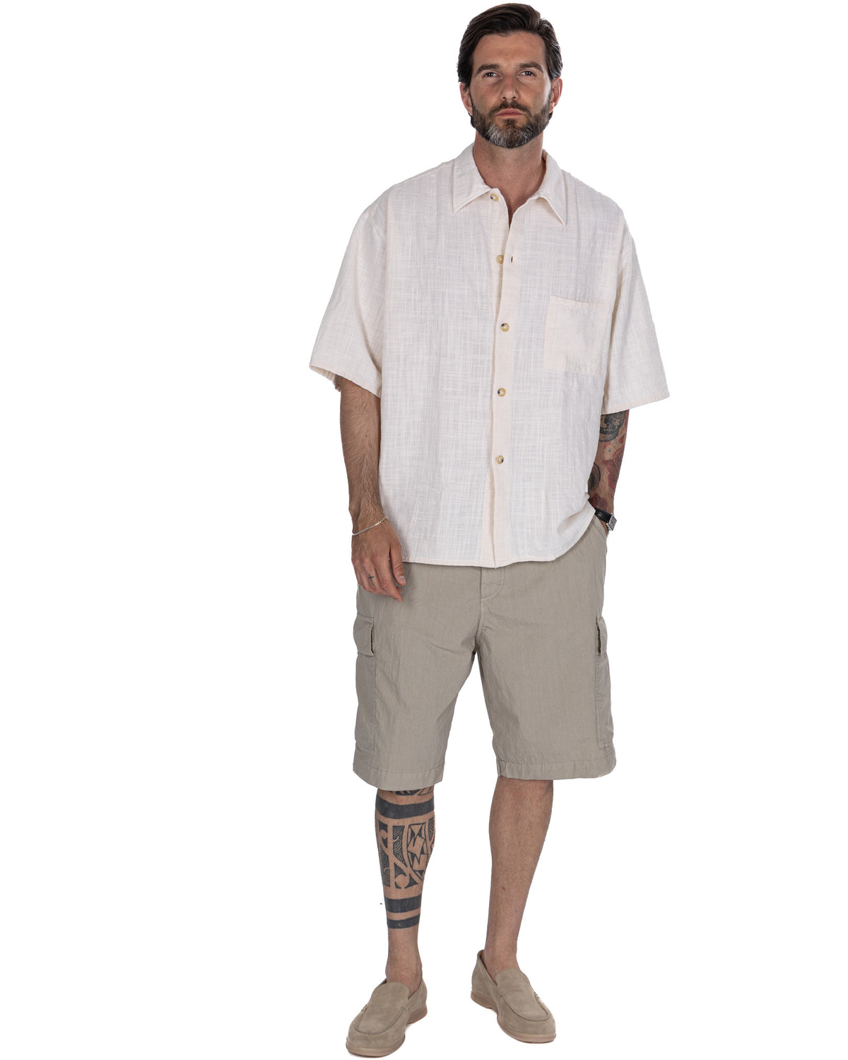 Madeira - cream oversized woven shirt