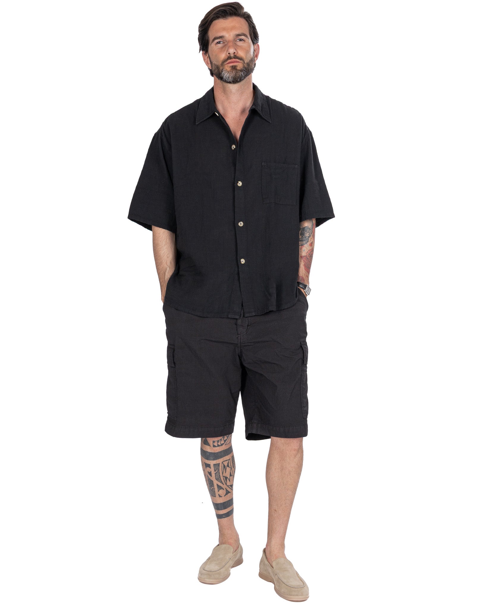 Hunter - bermuda cargo armado negro