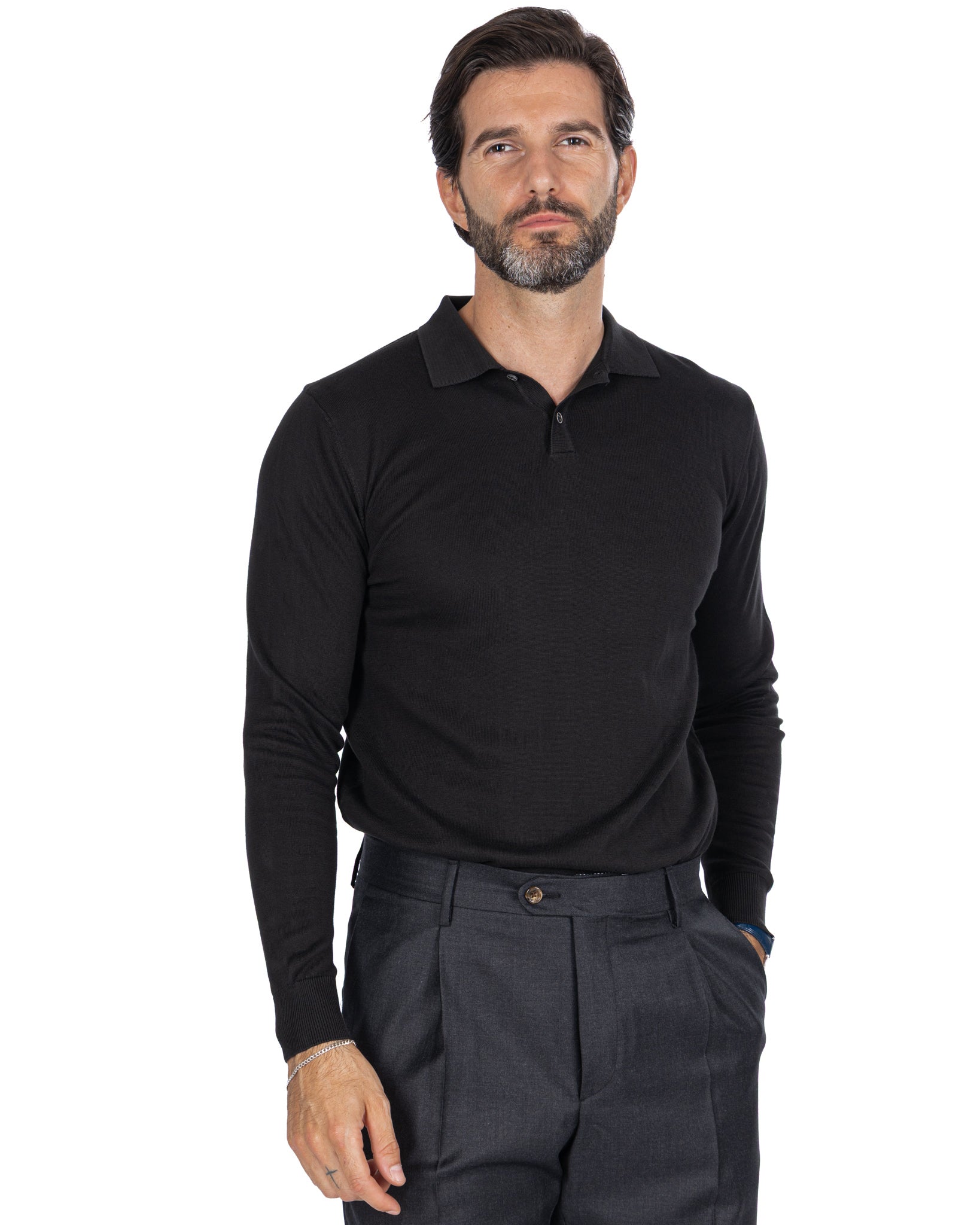 Polo Andrey de algodón negra