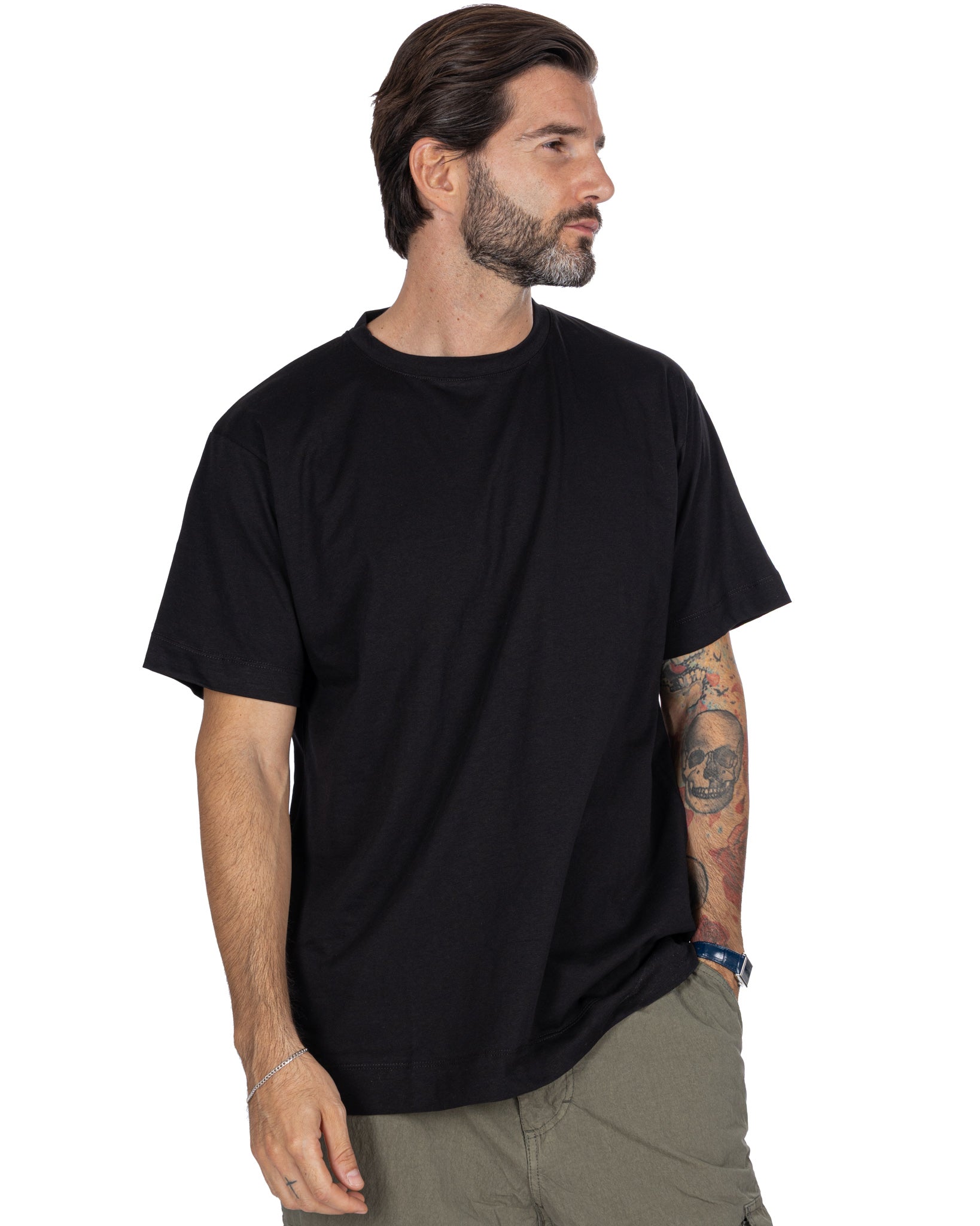 Bergen black cotton T-shirt