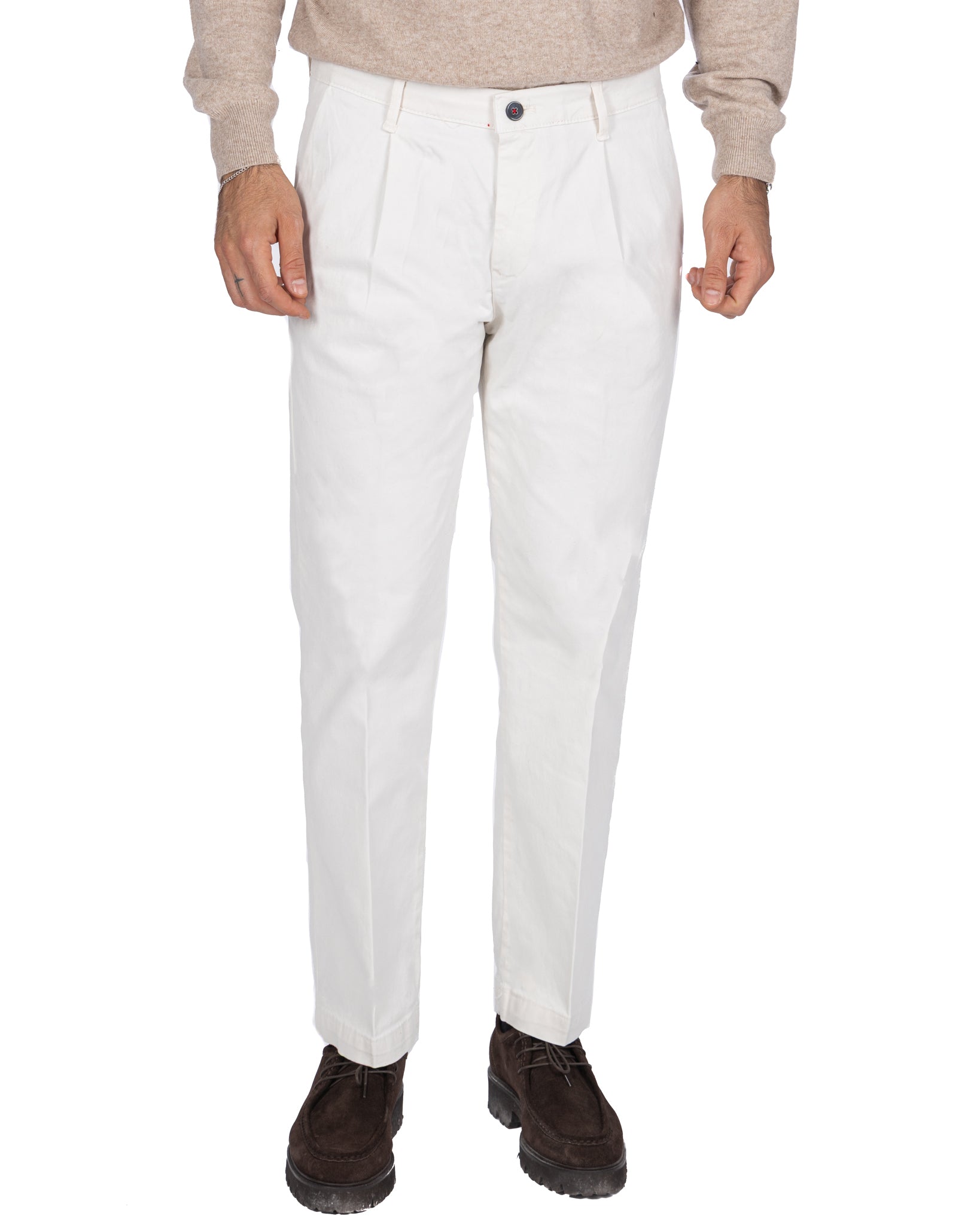 Pantalón Sean de algodón color crema
