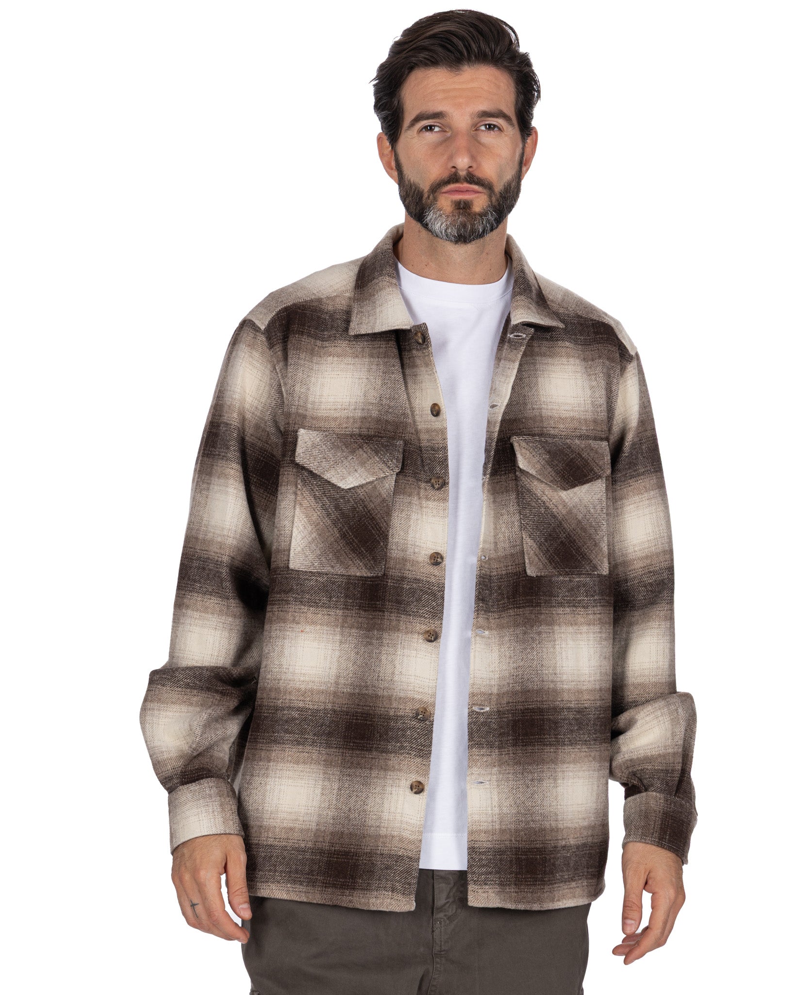 Camisa Odin de cuadros beige