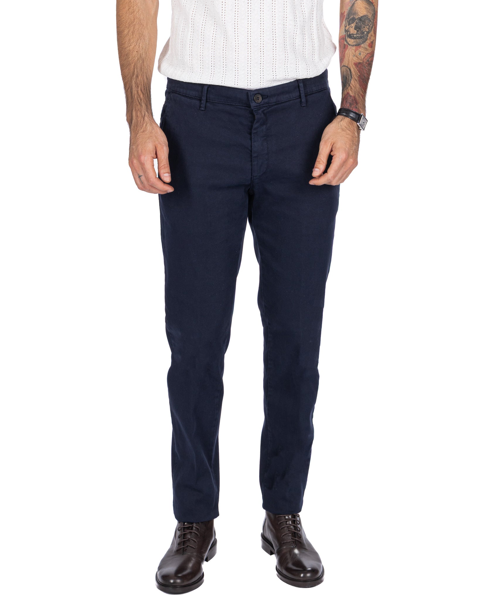 Pantalón Jack de algodón texturizado azul