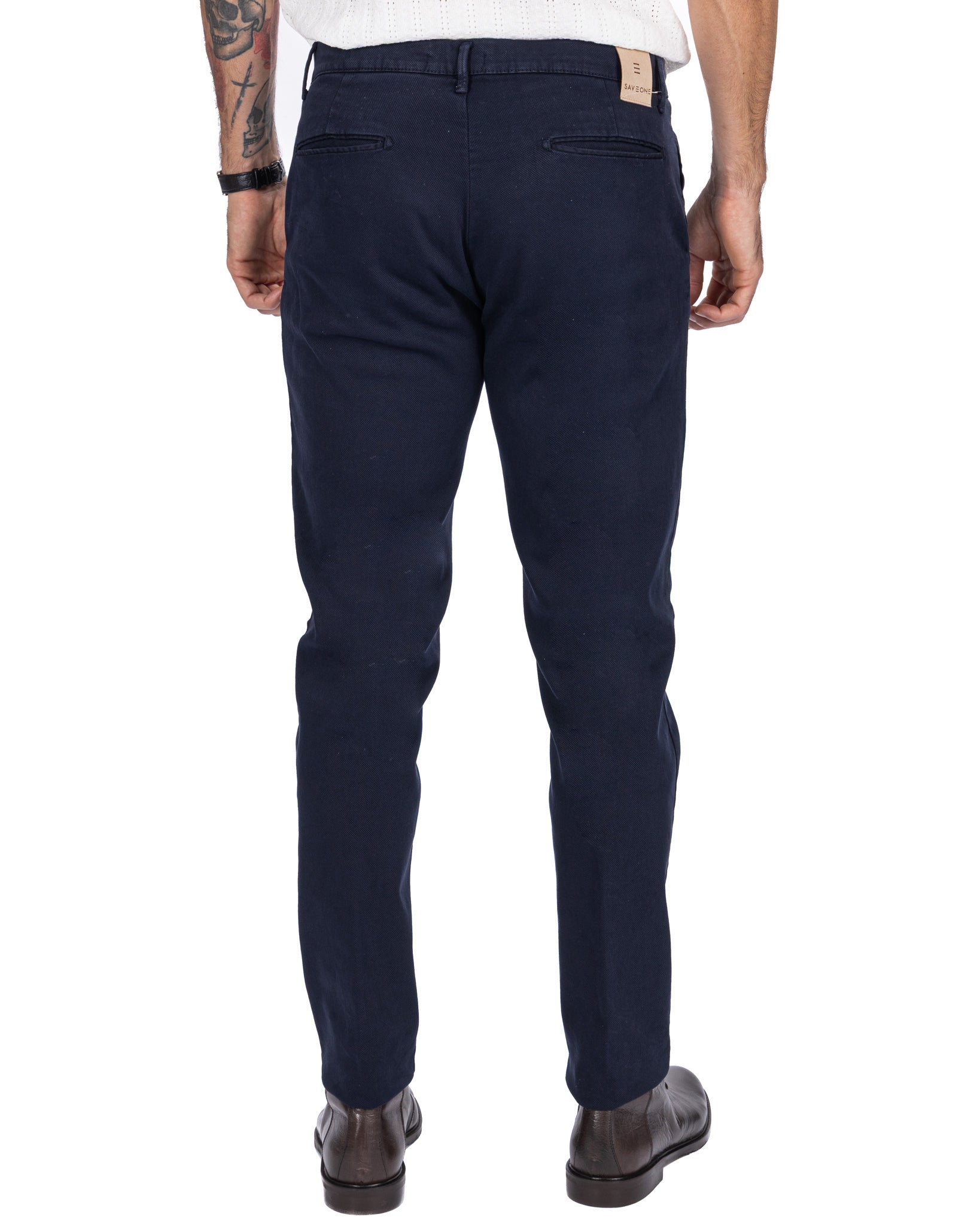 Pantalón Jack de algodón texturizado azul