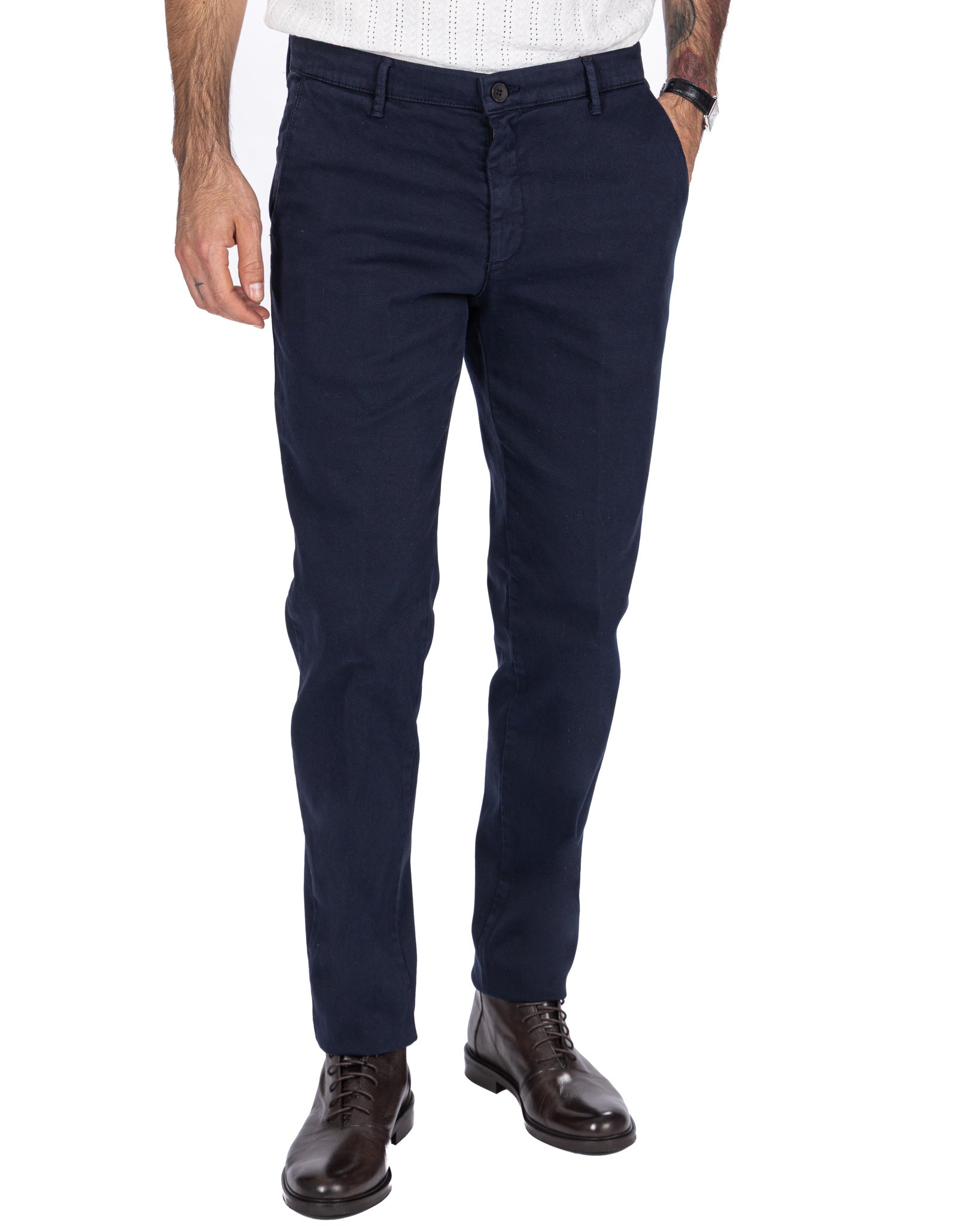 Pantalón Jack de algodón texturizado azul