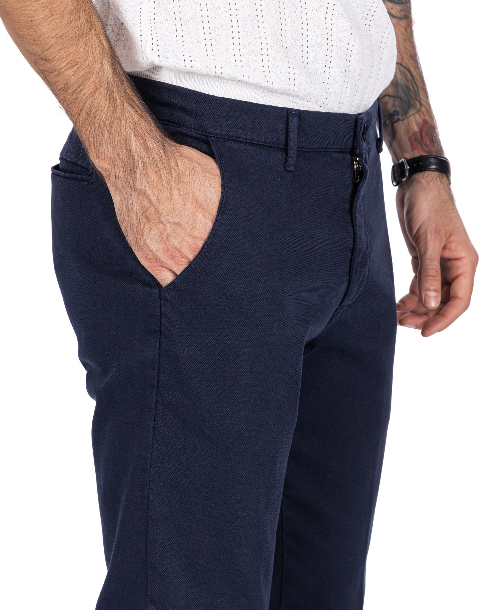 Pantalón Jack de algodón texturizado azul