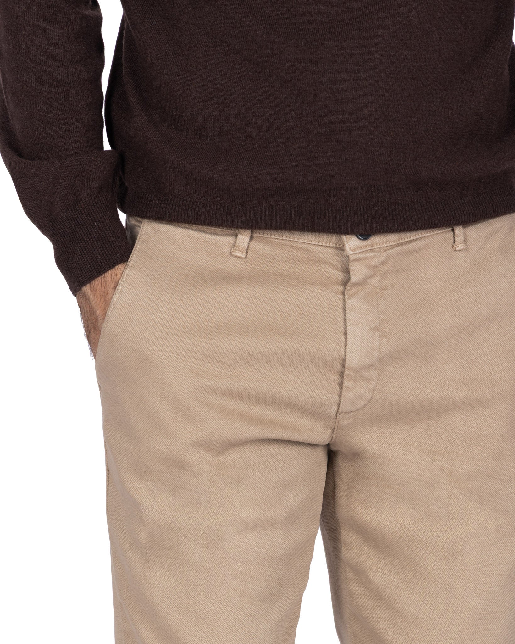 Pantalón Jack de algodón texturizado beige