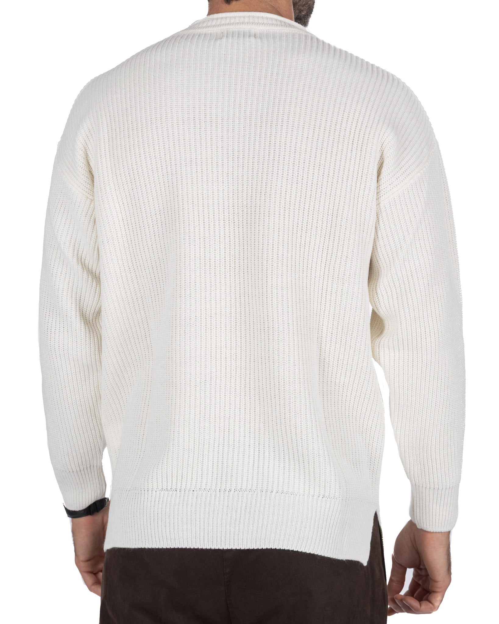 Jersey Sven de canalé color crema