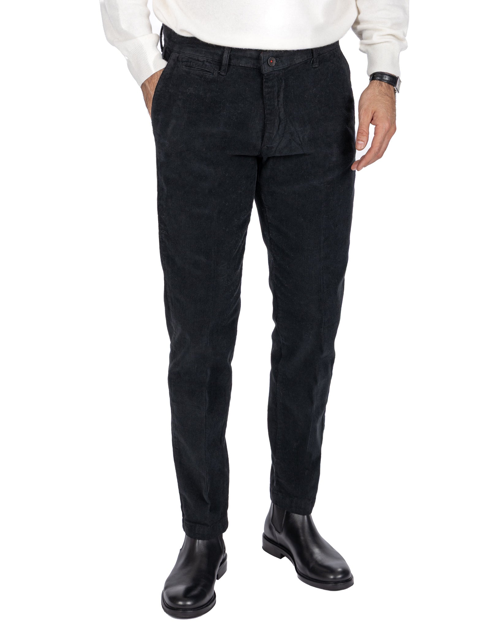 Pantalón Harlan de terciopelo negro