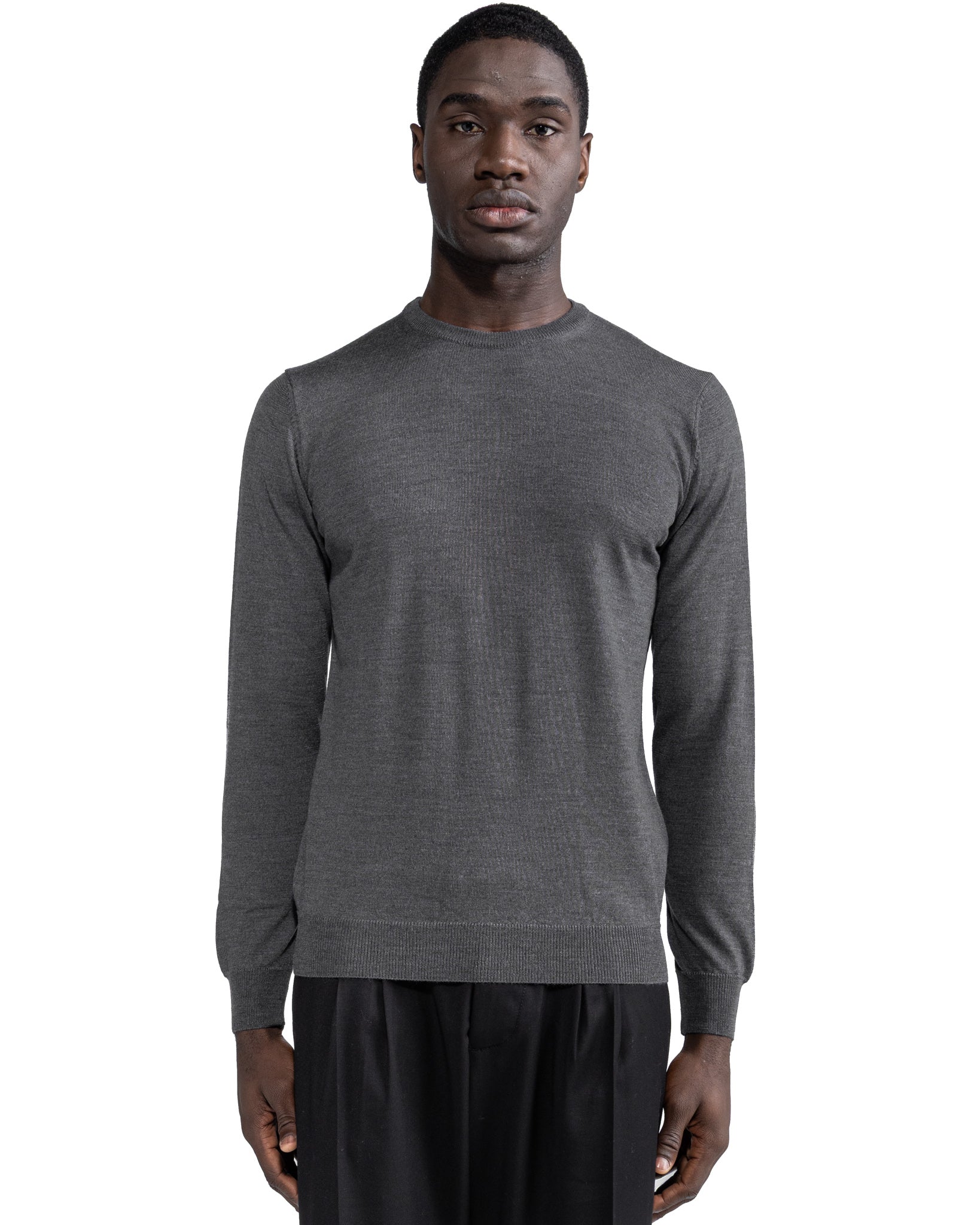 Jersey de cuello redondo Furore de lana merina Tollegno gris