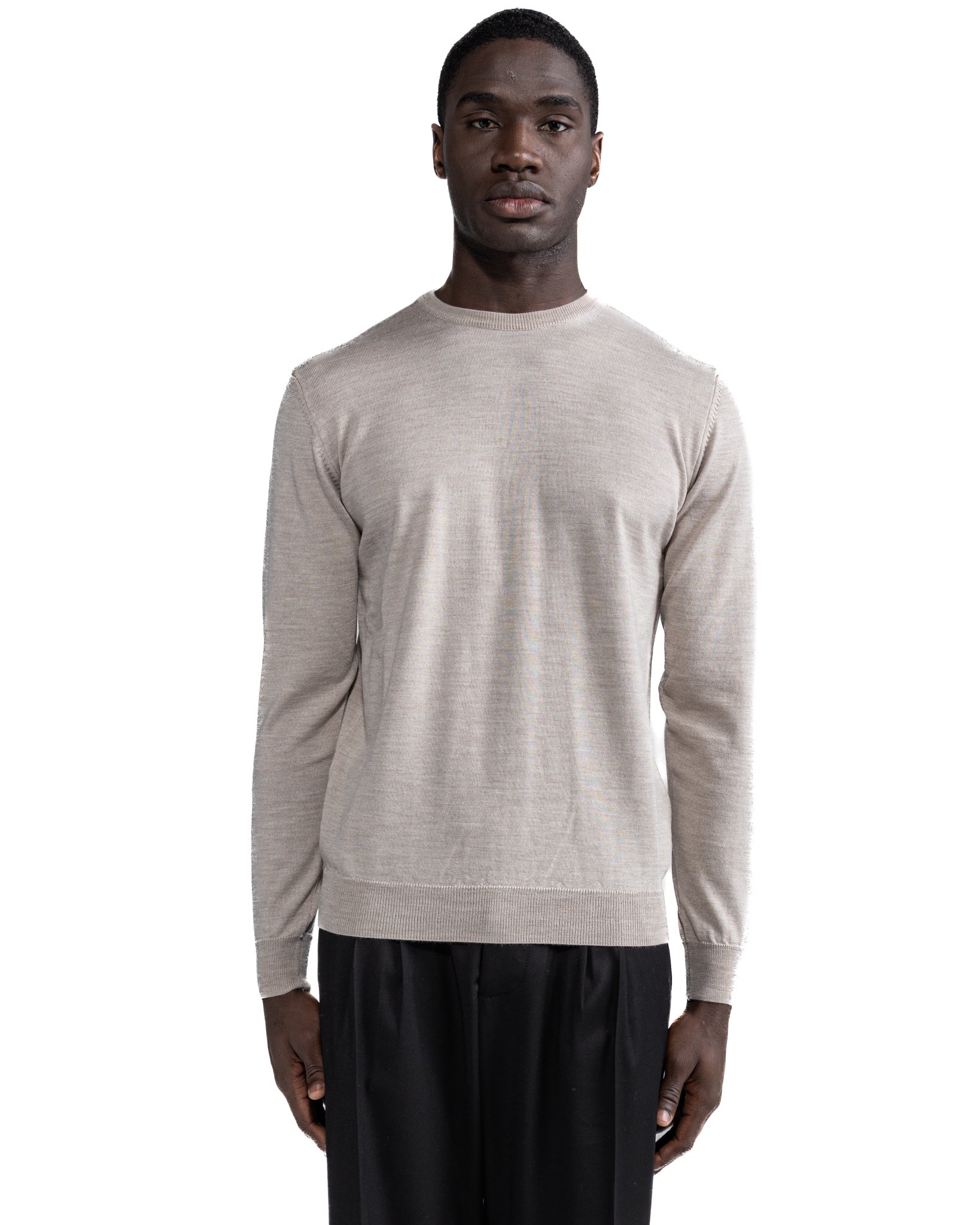 Jersey de cuello redondo Furore en lana merino Tollegno arena