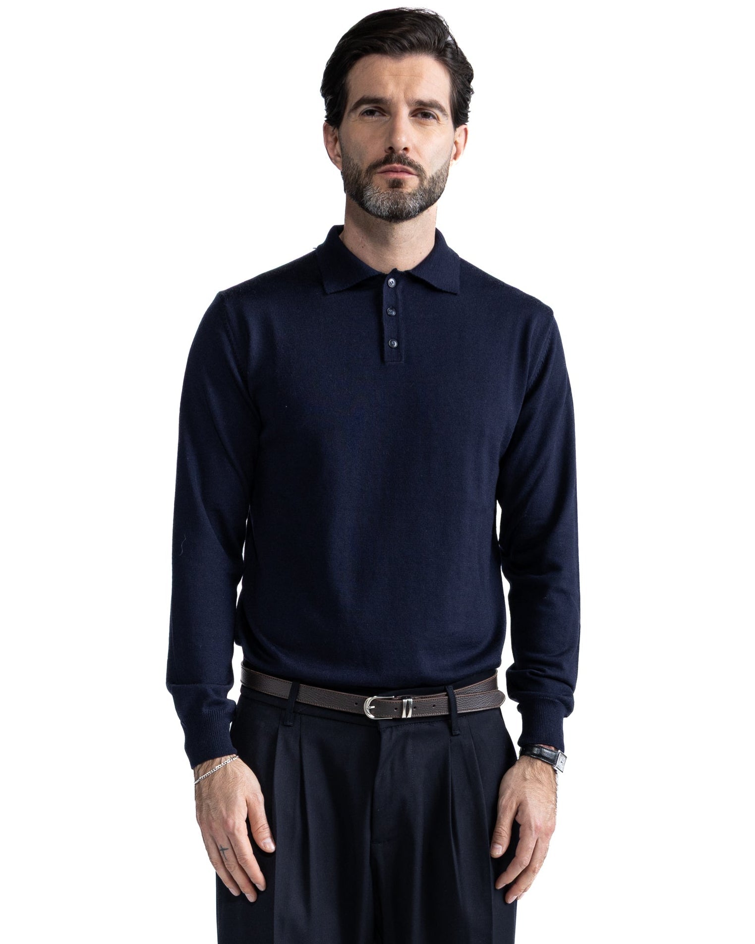 Polo Rovigo de lana Tollegno azul