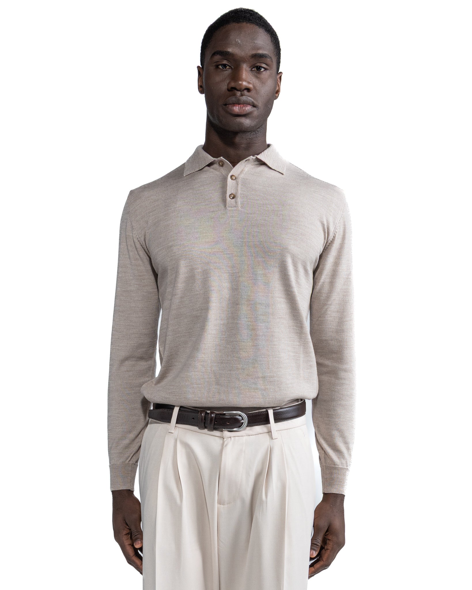Polo Tiger en mezcla de cachemir beige