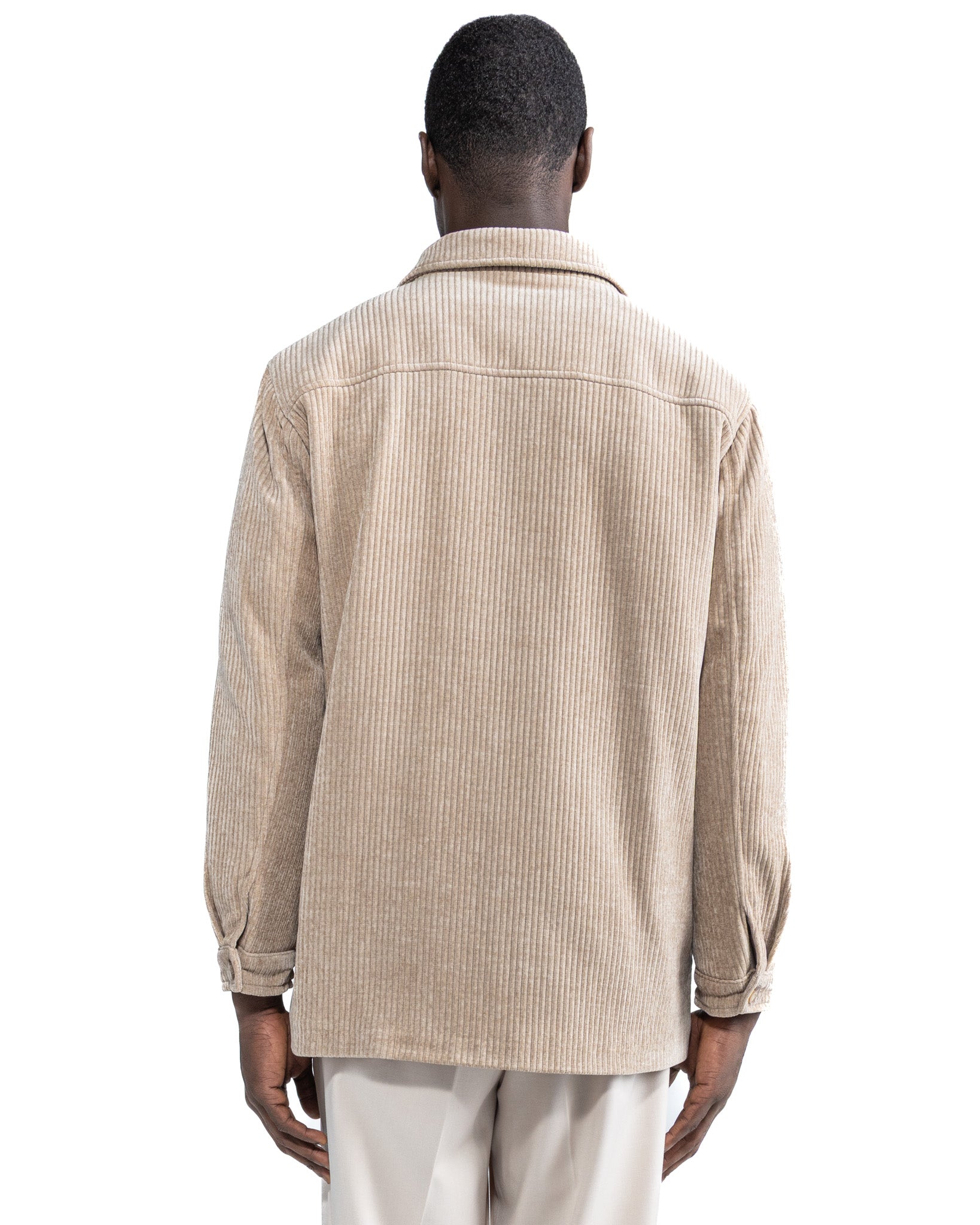Jeremie Oversized Jacket in Beige Velvet