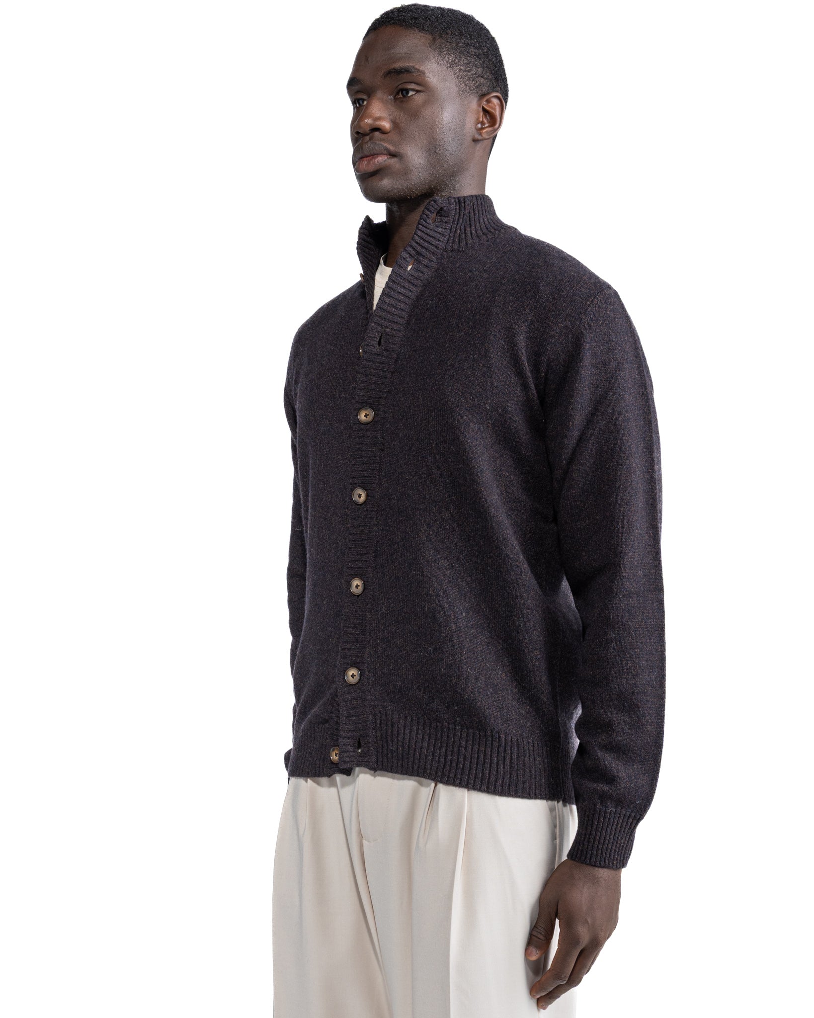 Chaqueta de punto Tavolara mouliné marrón oscuro