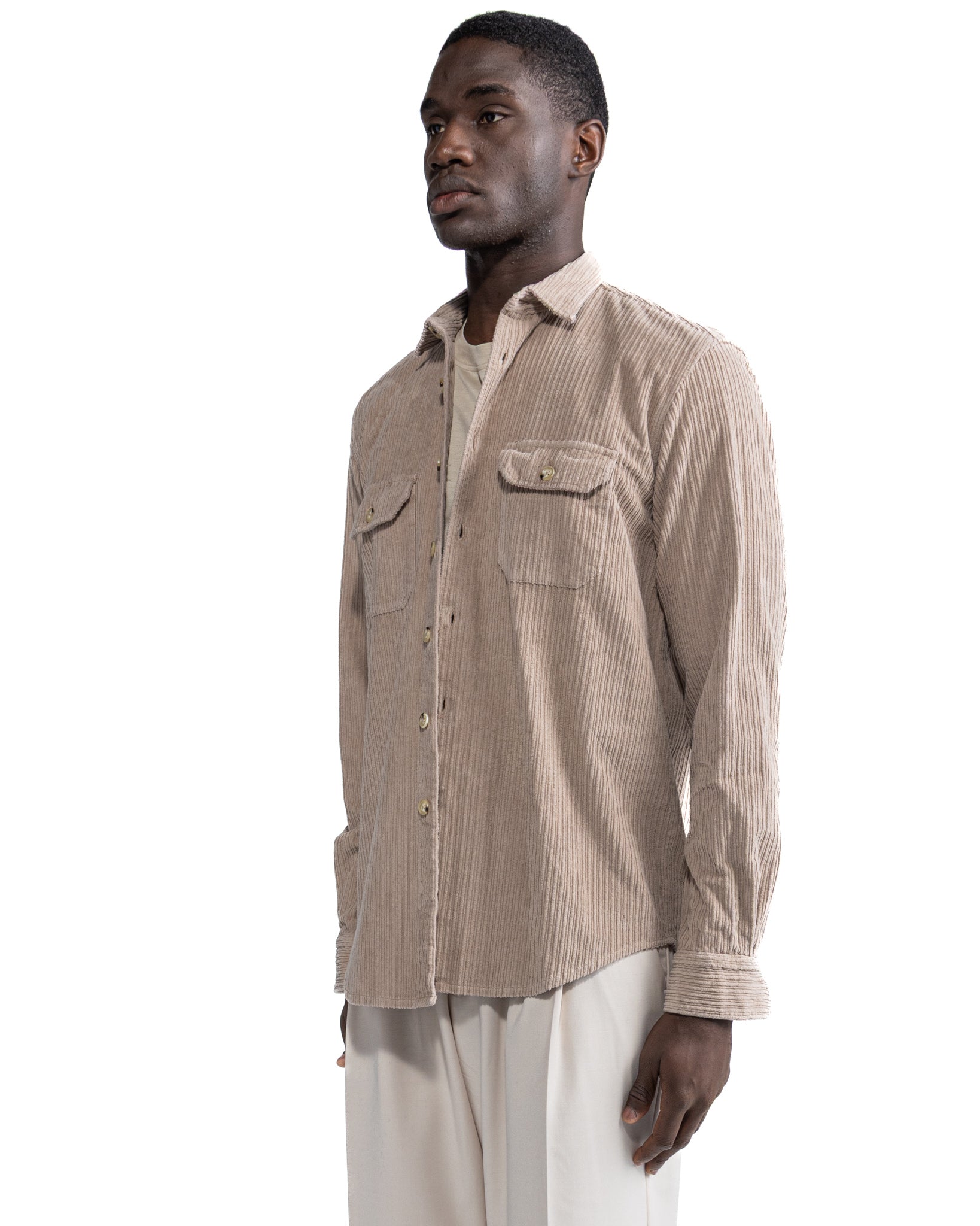 Camisa Atlantis de pana beige