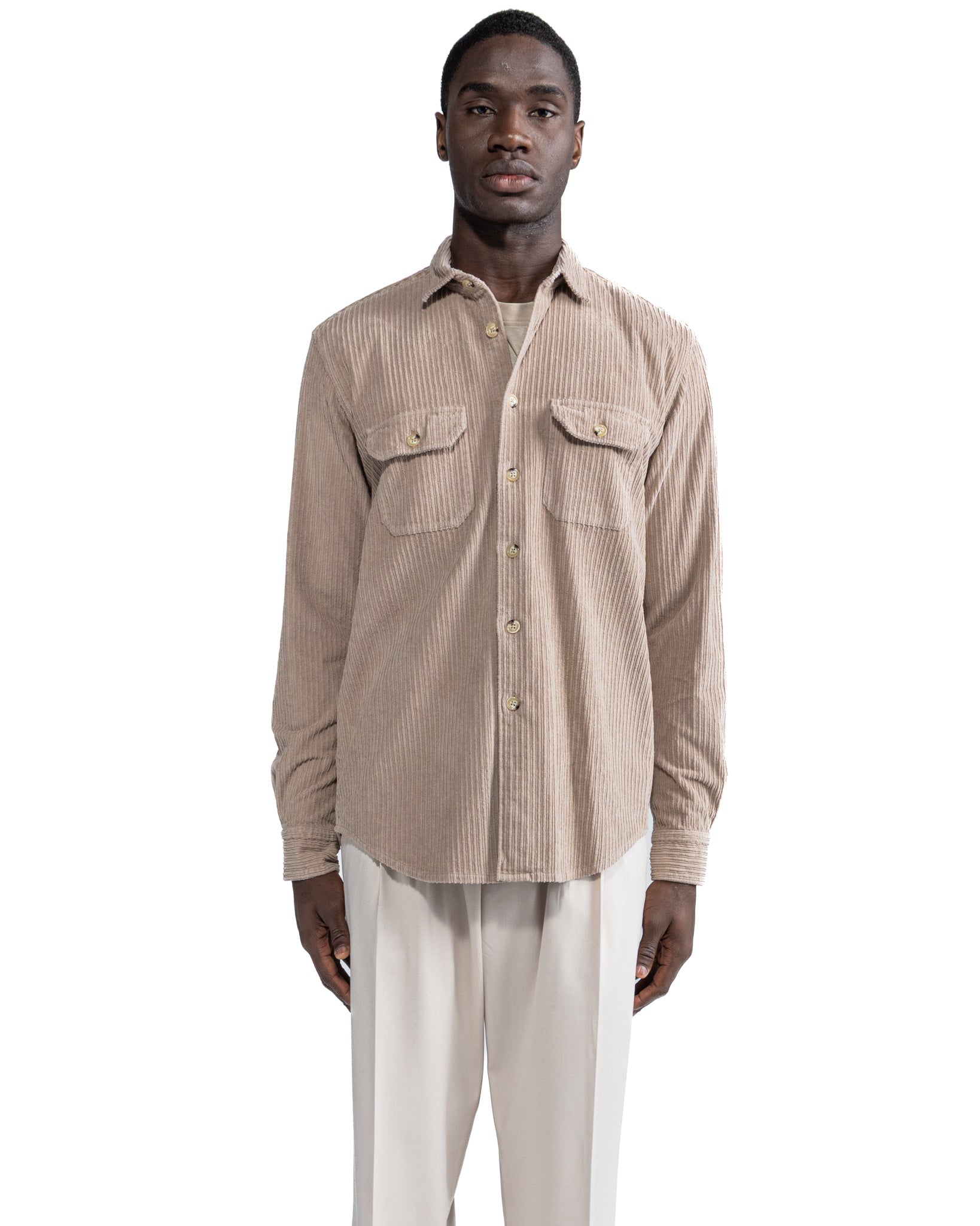 Atlantis Beige Velvet Shirt