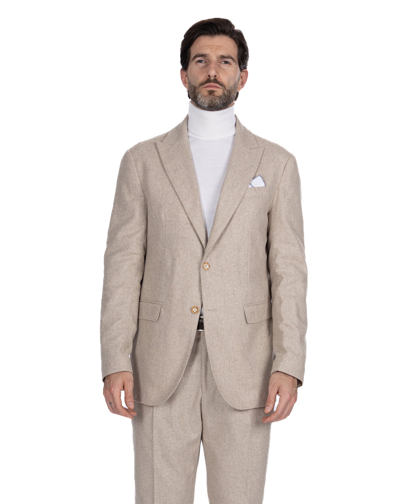 Olympus beige flannel dress
