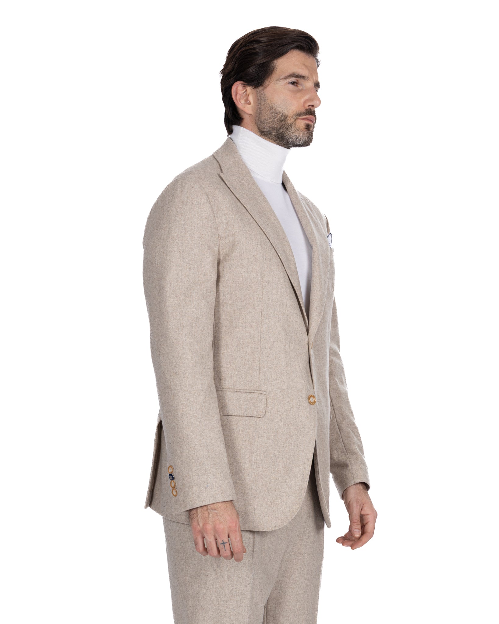 Traje de franela beige Olympus