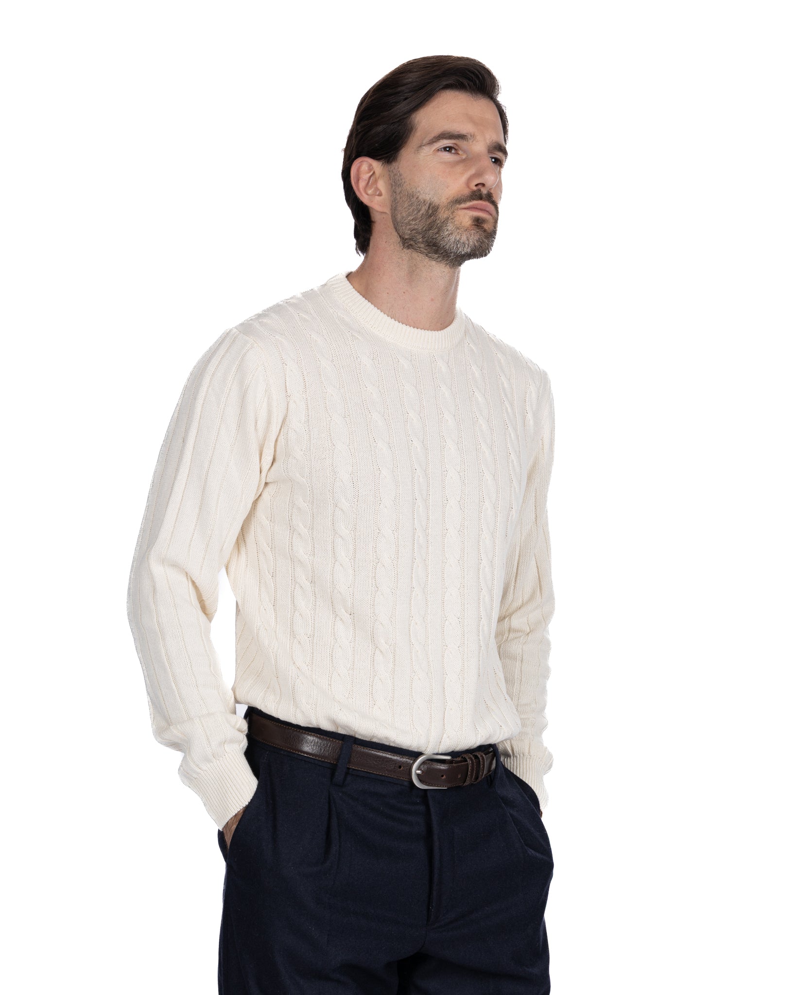 Gargantilla Tambora trenzada color crema