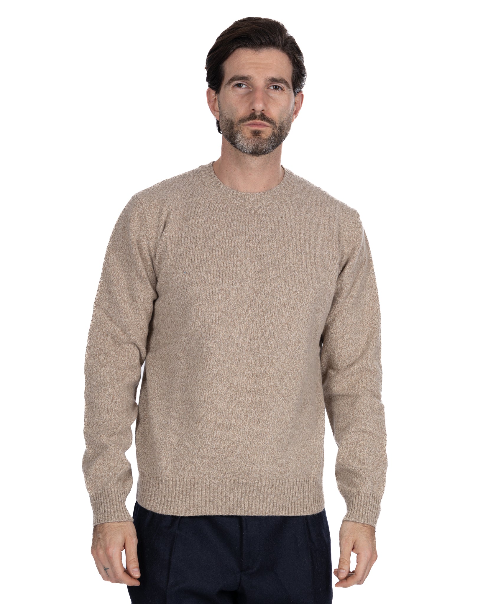 Jersey de cuello redondo Willie en bouclé camel