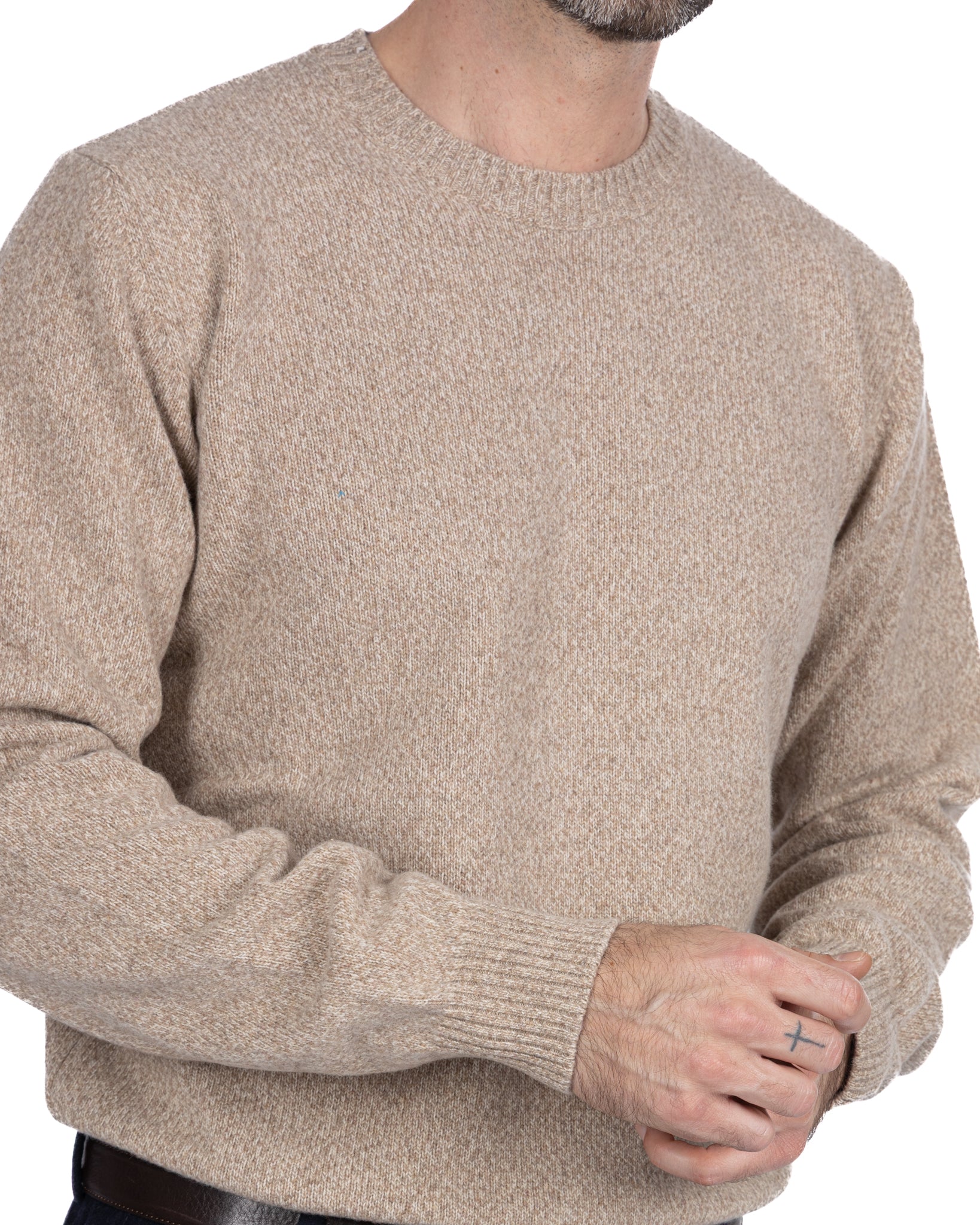 Jersey de cuello redondo Willie en bouclé camel