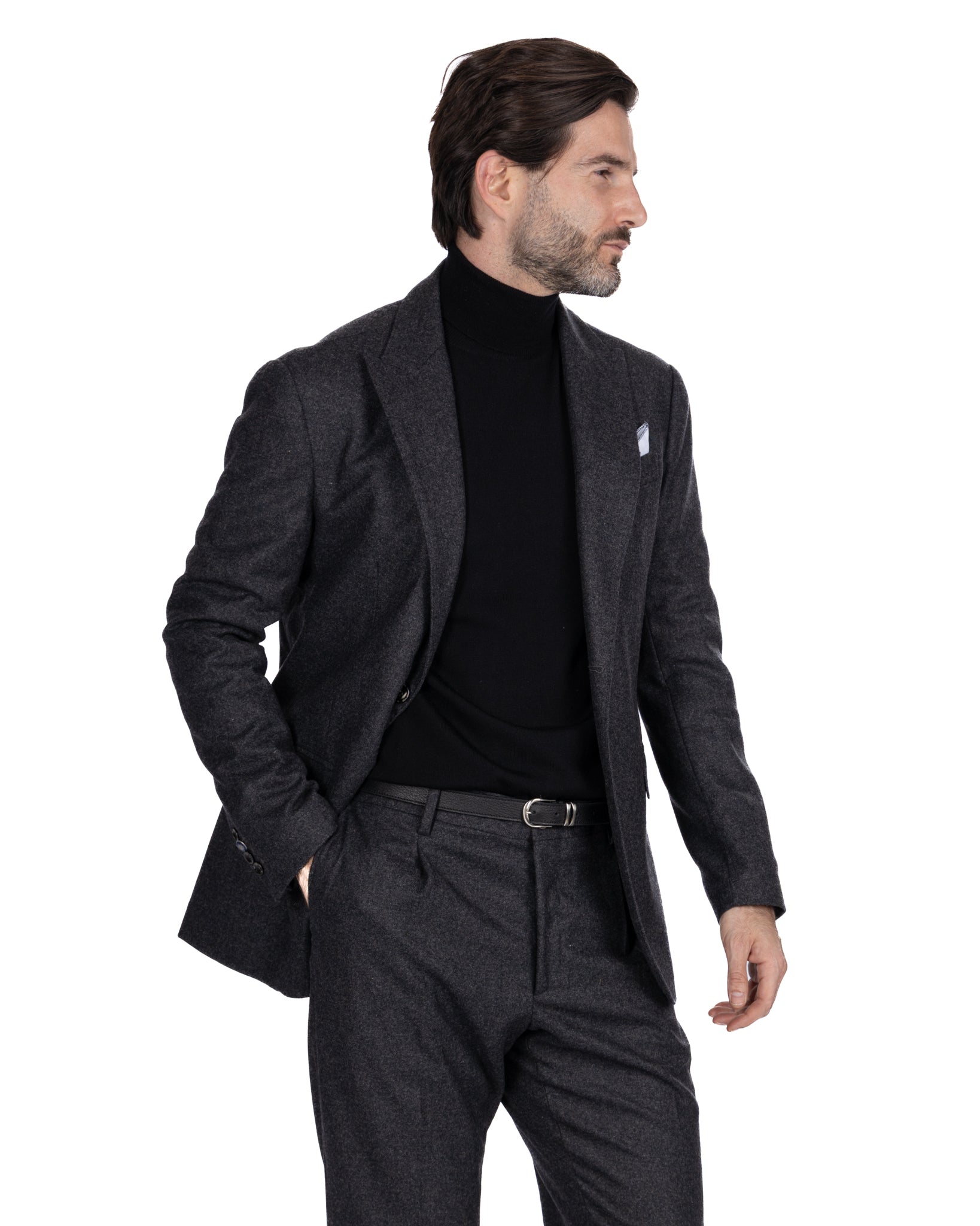 Chaqueta Reflex en franela antracita