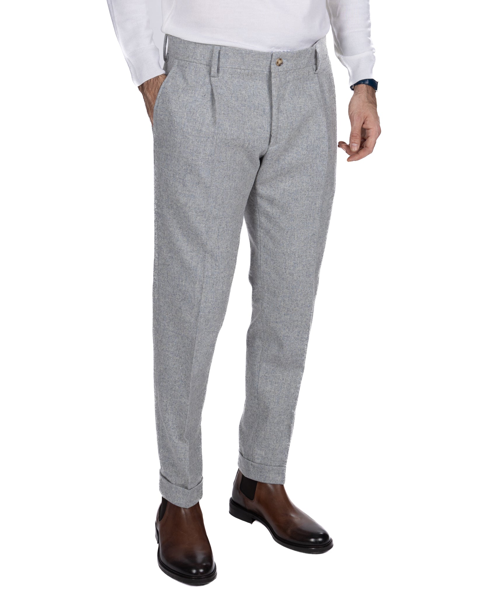 Pantalón Leica de franela gris