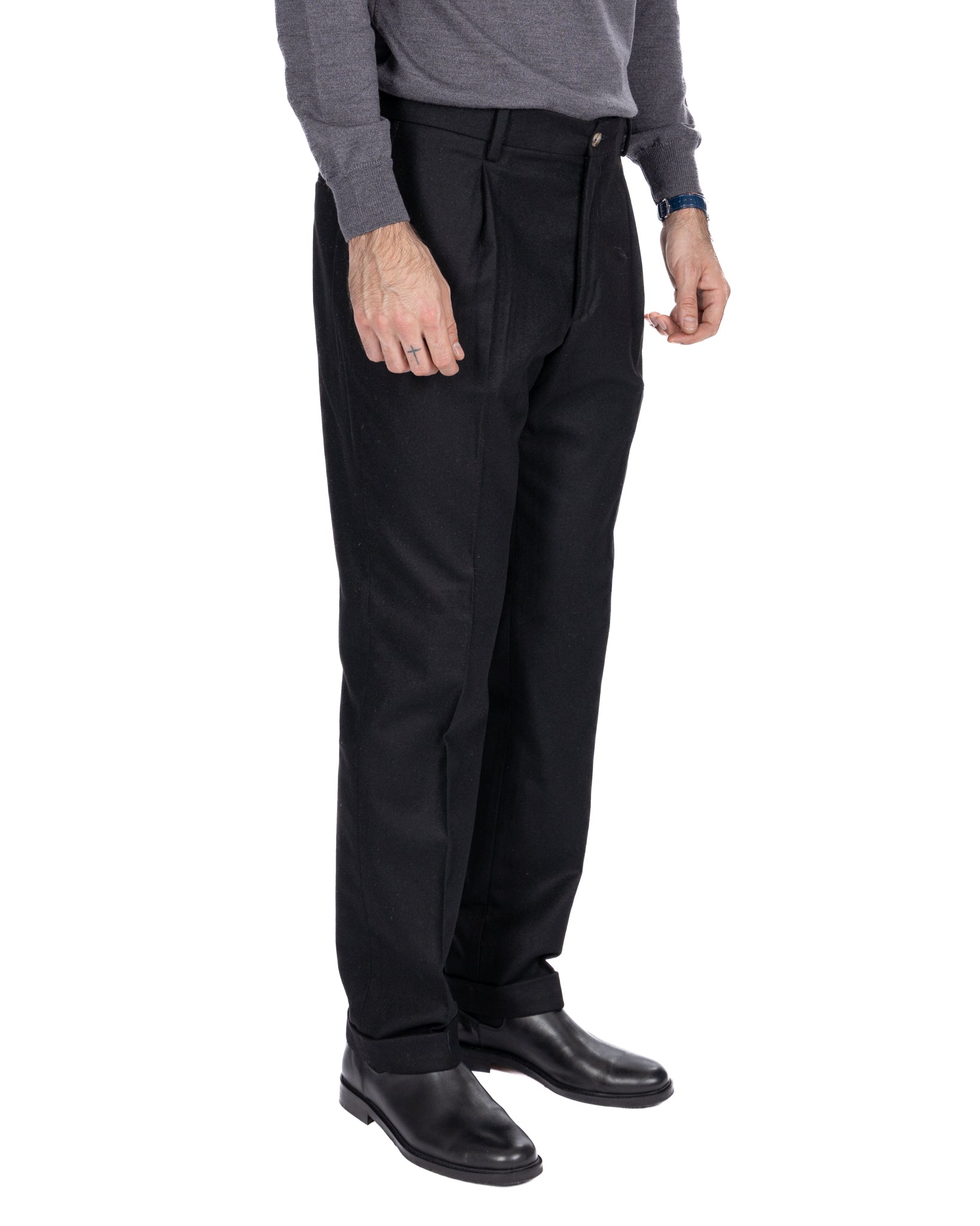 Pantalone Nikon in flanella nero
