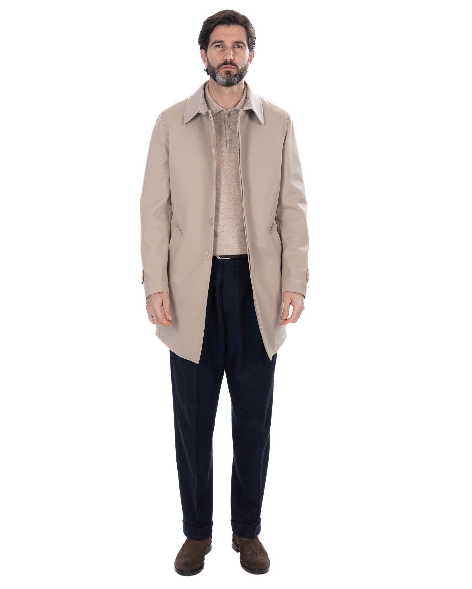 Gabardina Tyler técnica acolchada beige