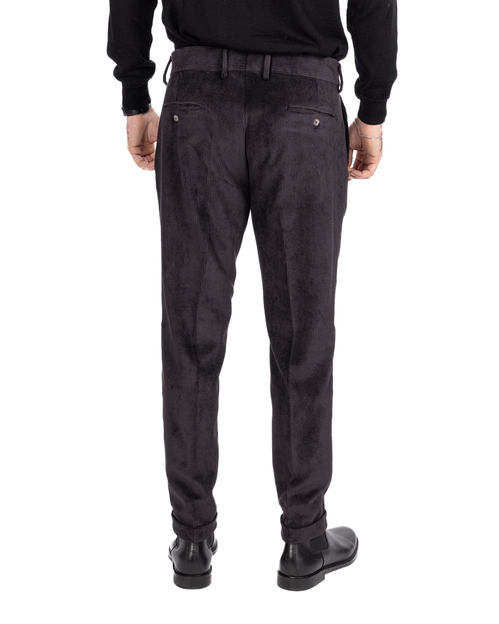 James trousers in black velvet
