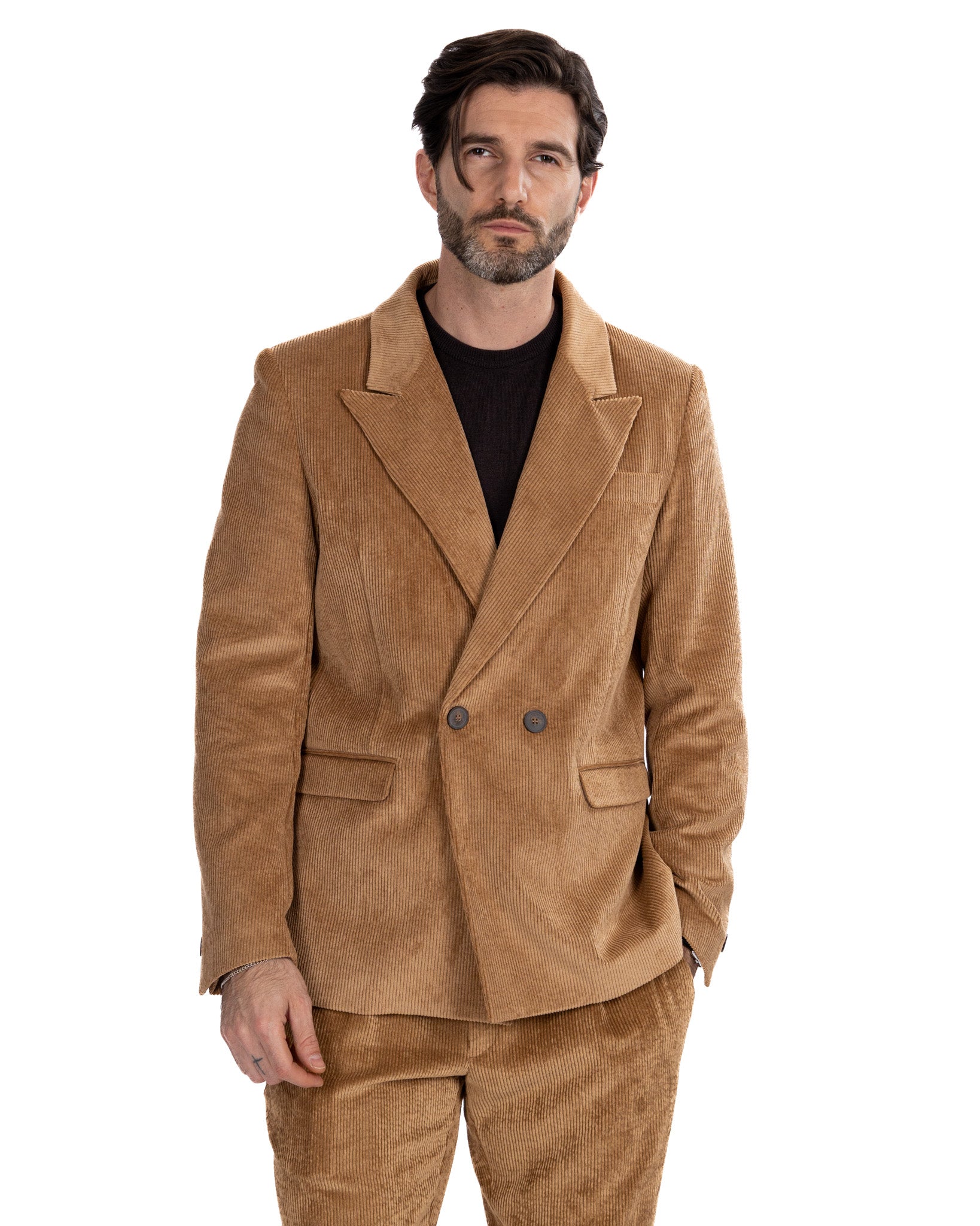Bond jacket in camel velvet