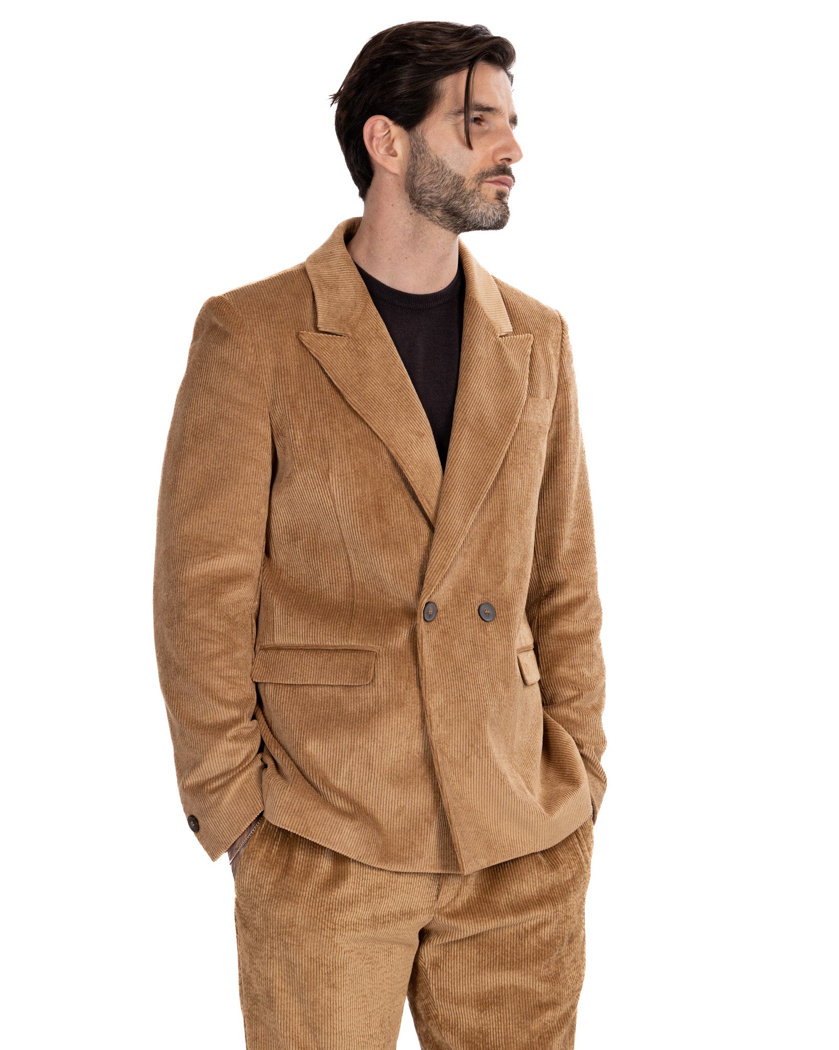 Chaqueta Bond de terciopelo camel