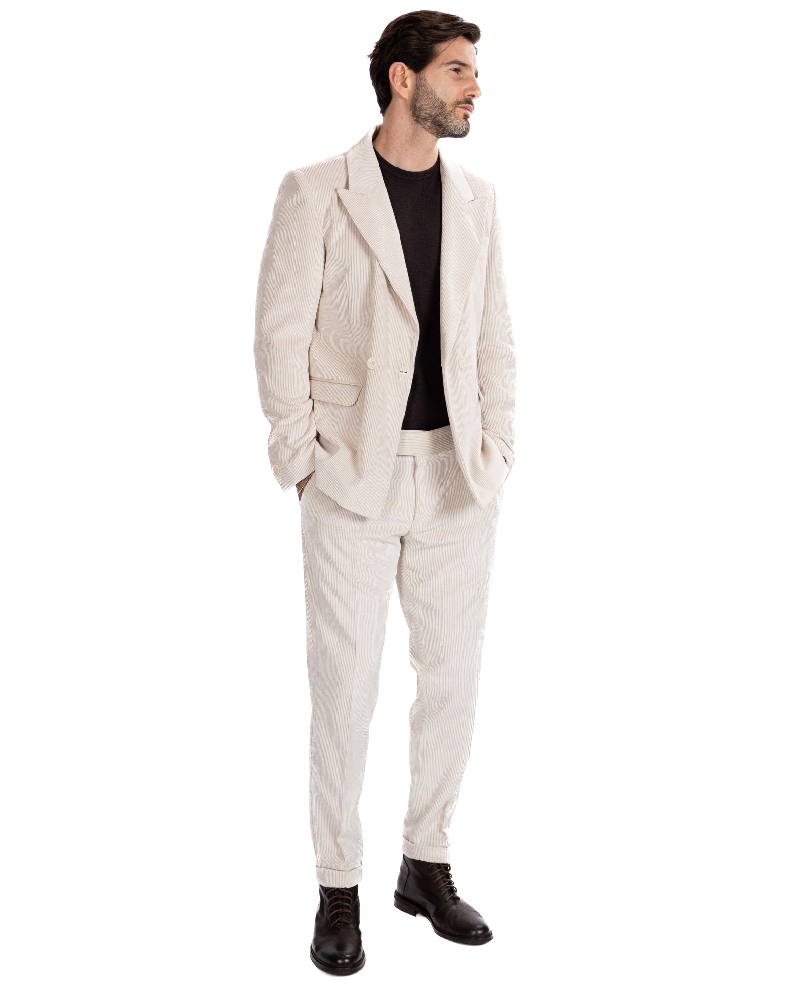 Chaqueta Bond de terciopelo crema