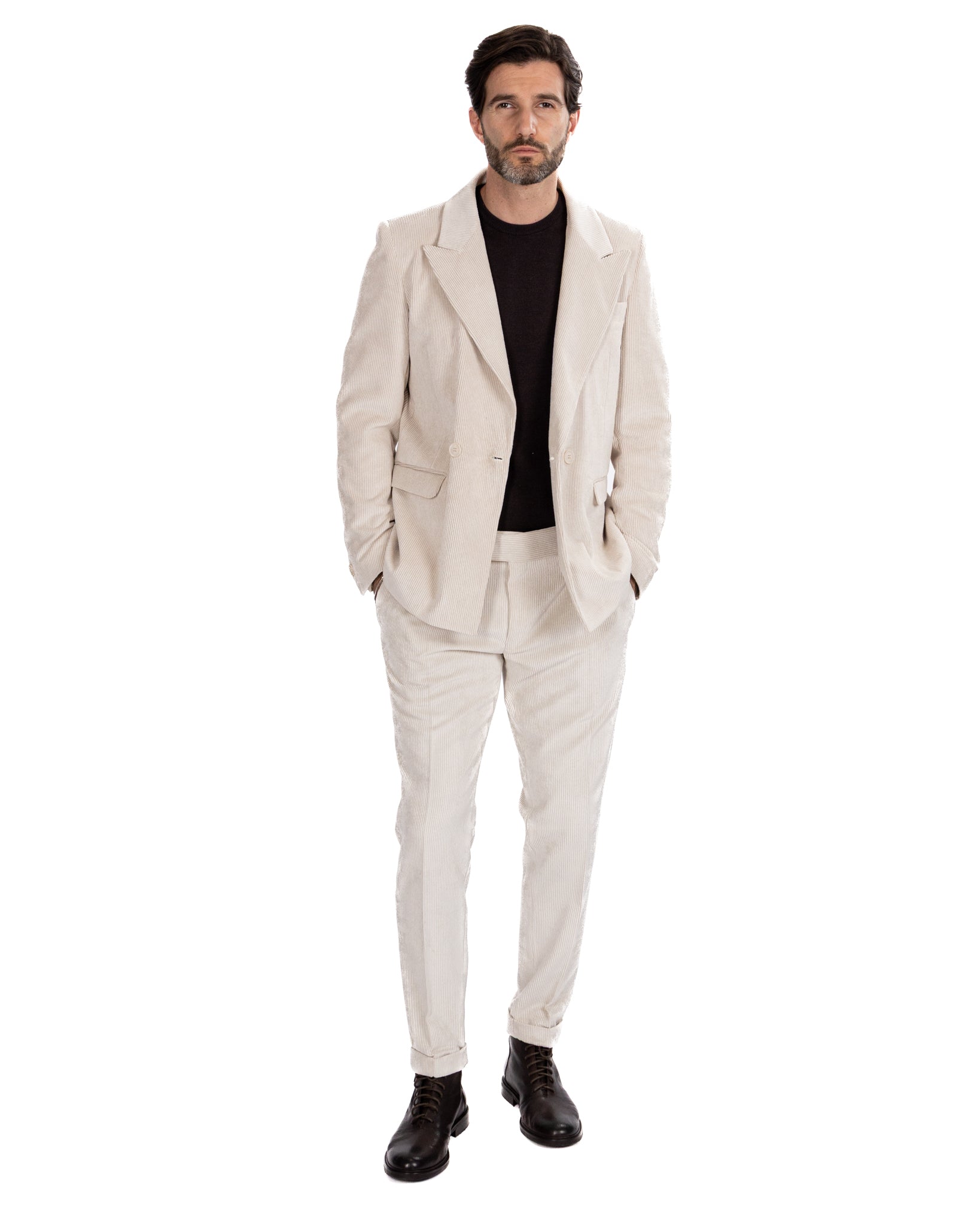 Bond jacket in cream velvet