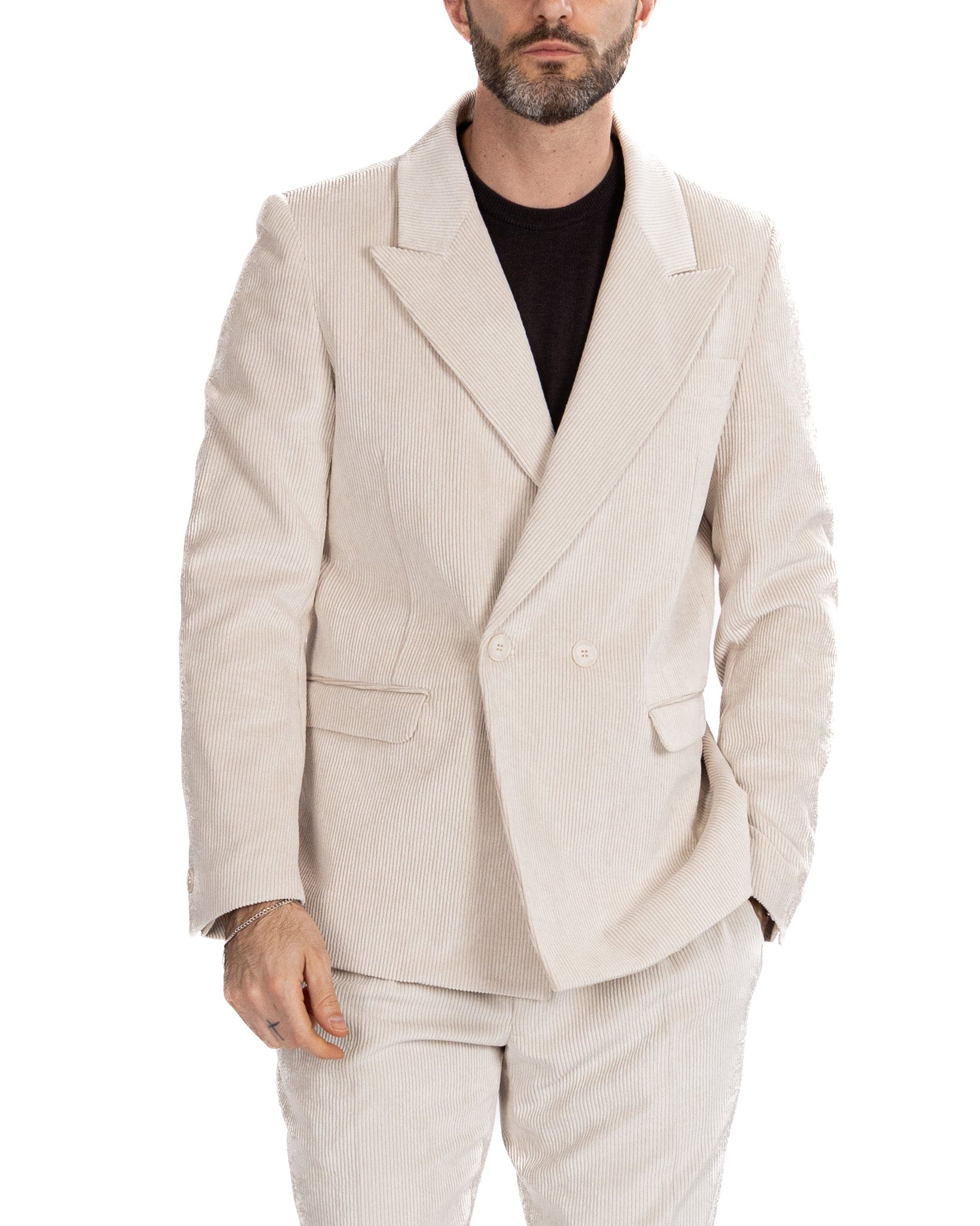 Bond jacket in cream velvet