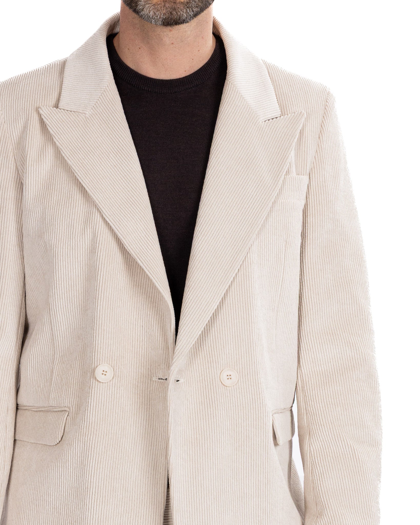 Bond jacket in cream velvet