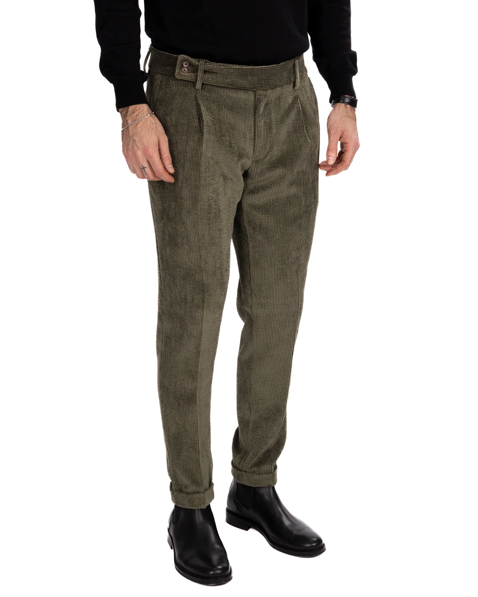 Pantalón James de pana militar