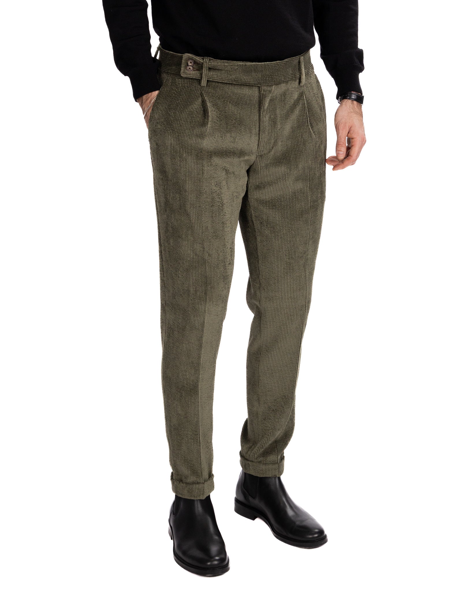 Pantalón James de pana militar