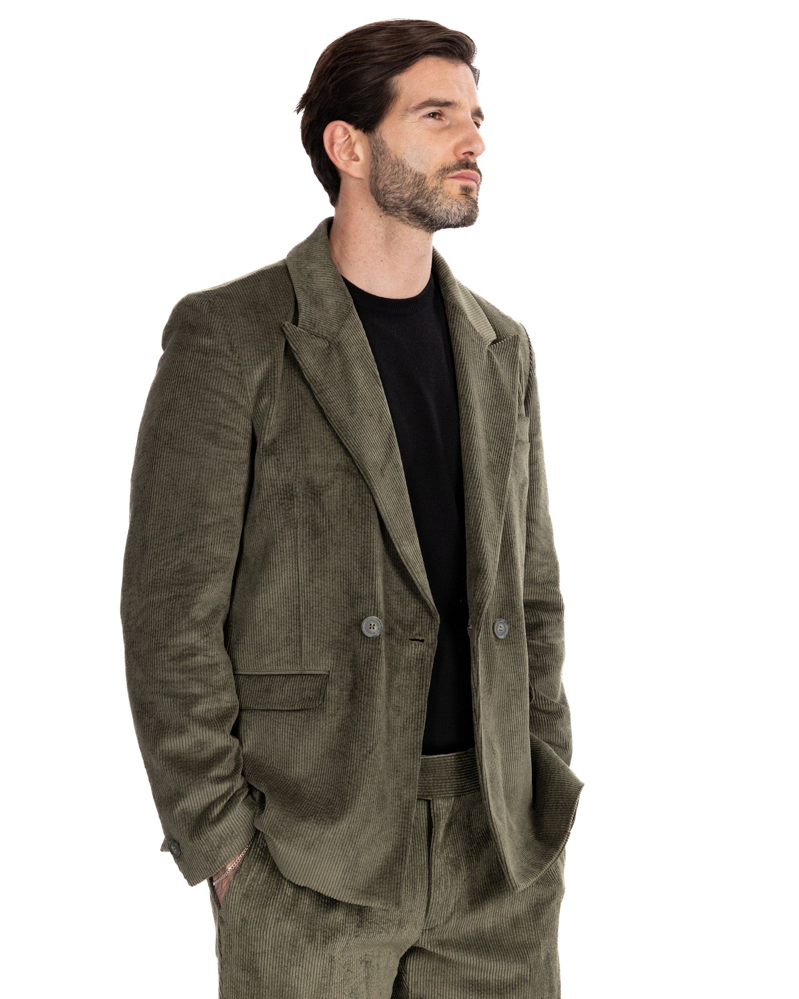 Chaqueta Bond en terciopelo militar