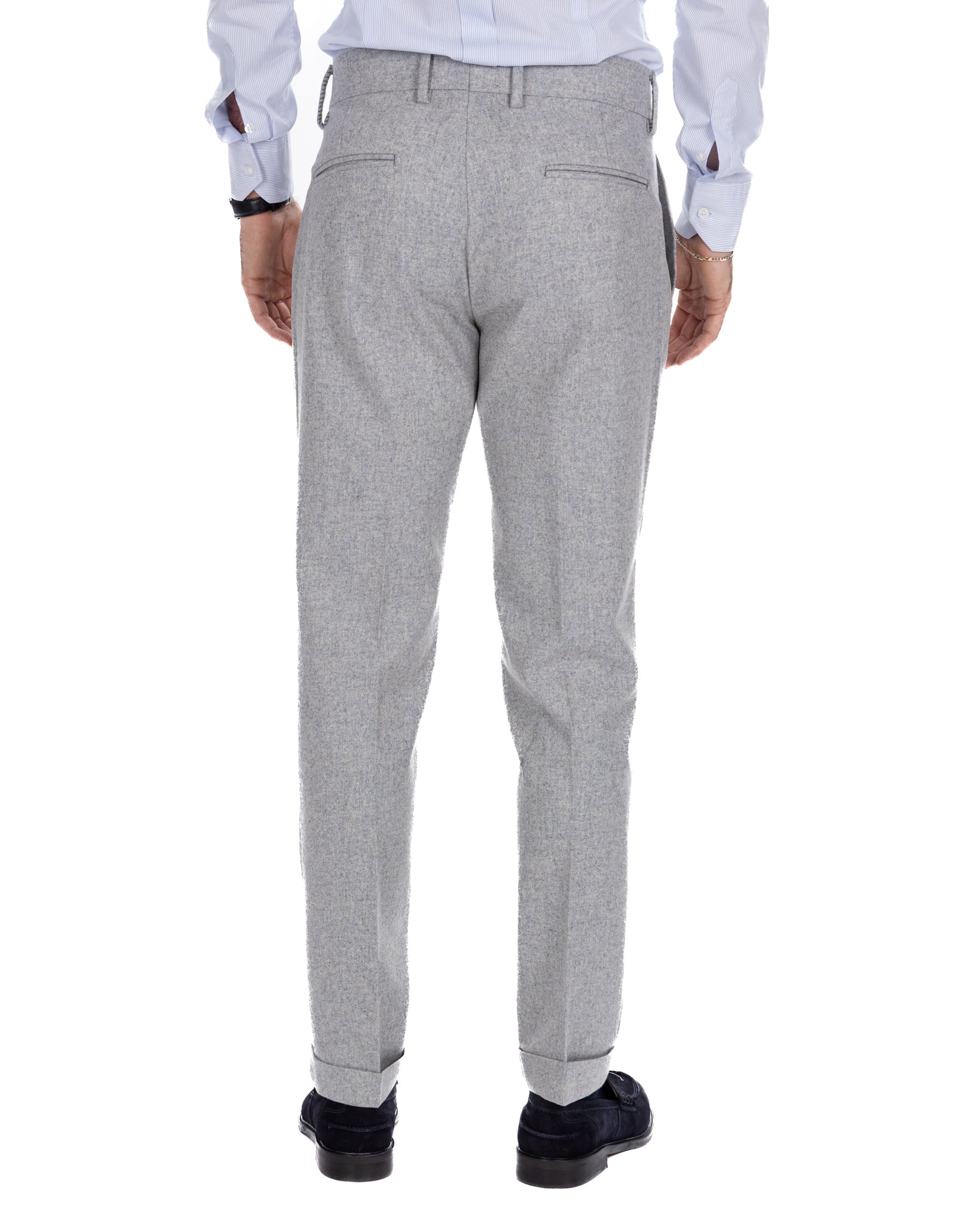 Canon light grey flannel trousers
