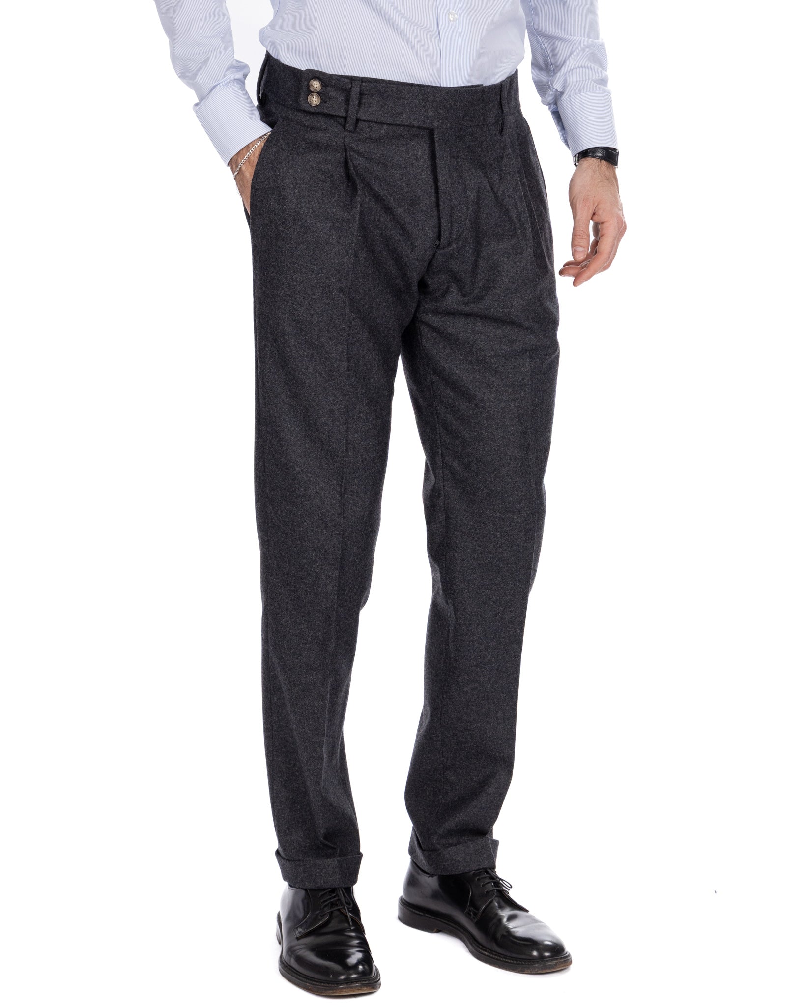 Pantalón Canon de franela antracita